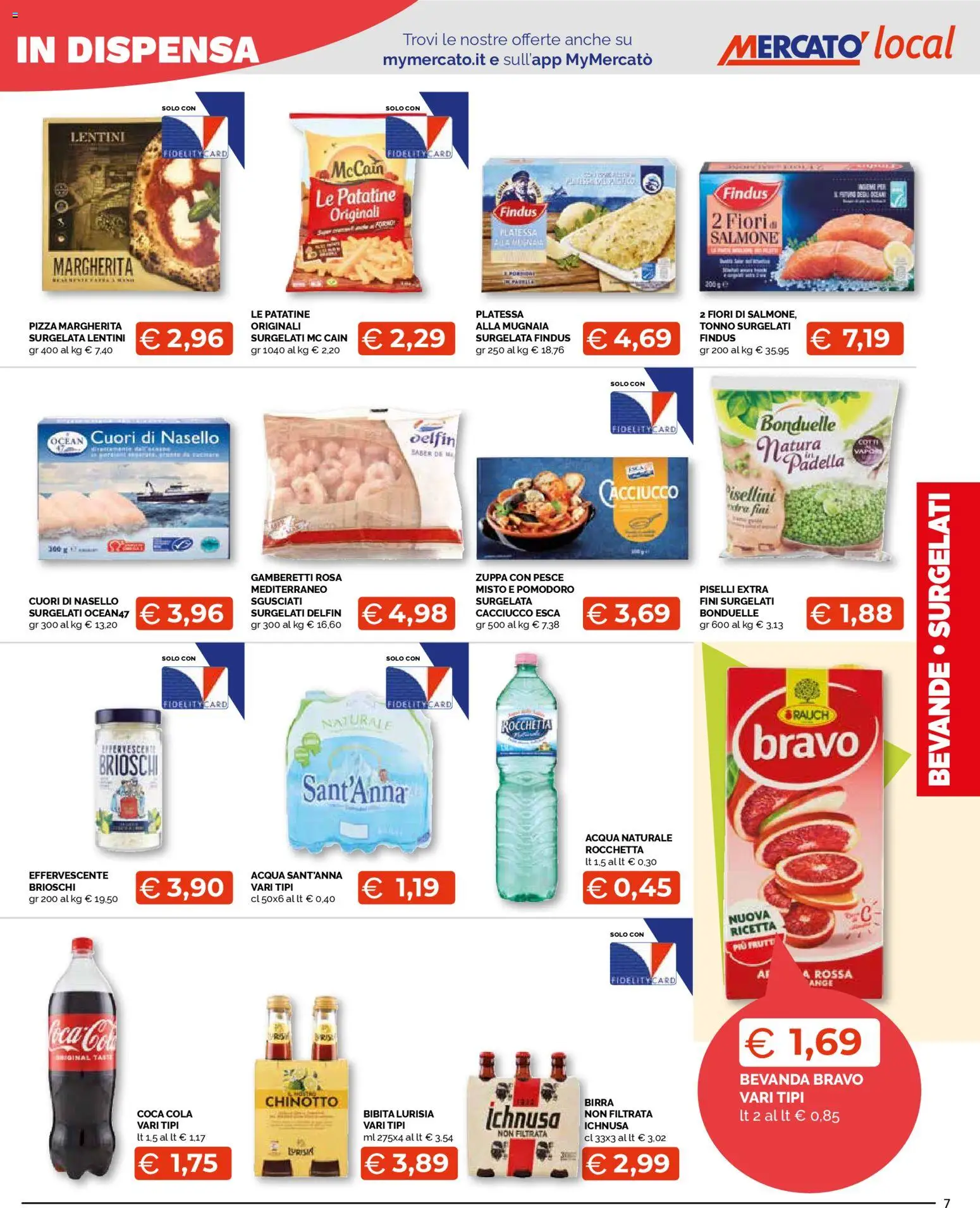 Volantino Mercatò del 02.01.2026 | Pagina: 7 | Prodotti: Chinotto, Piselli, Gamberetti, Coca Cola