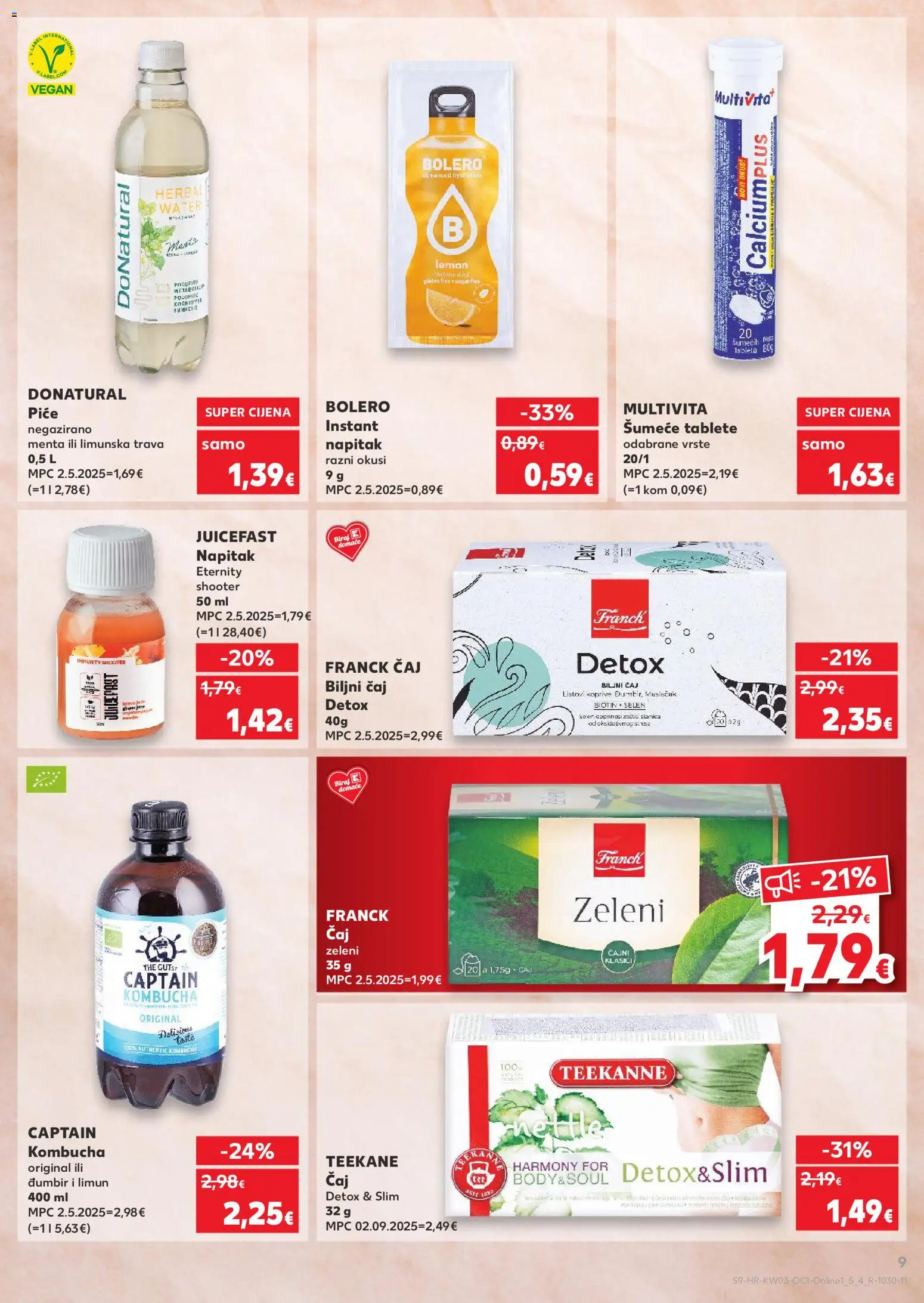 Kaufland HR akciós ujság - amely érvényes a következő dátumtól: 14.01.2026 | Oldal: 9 | Termékek: Body, Boleró, Vegán
