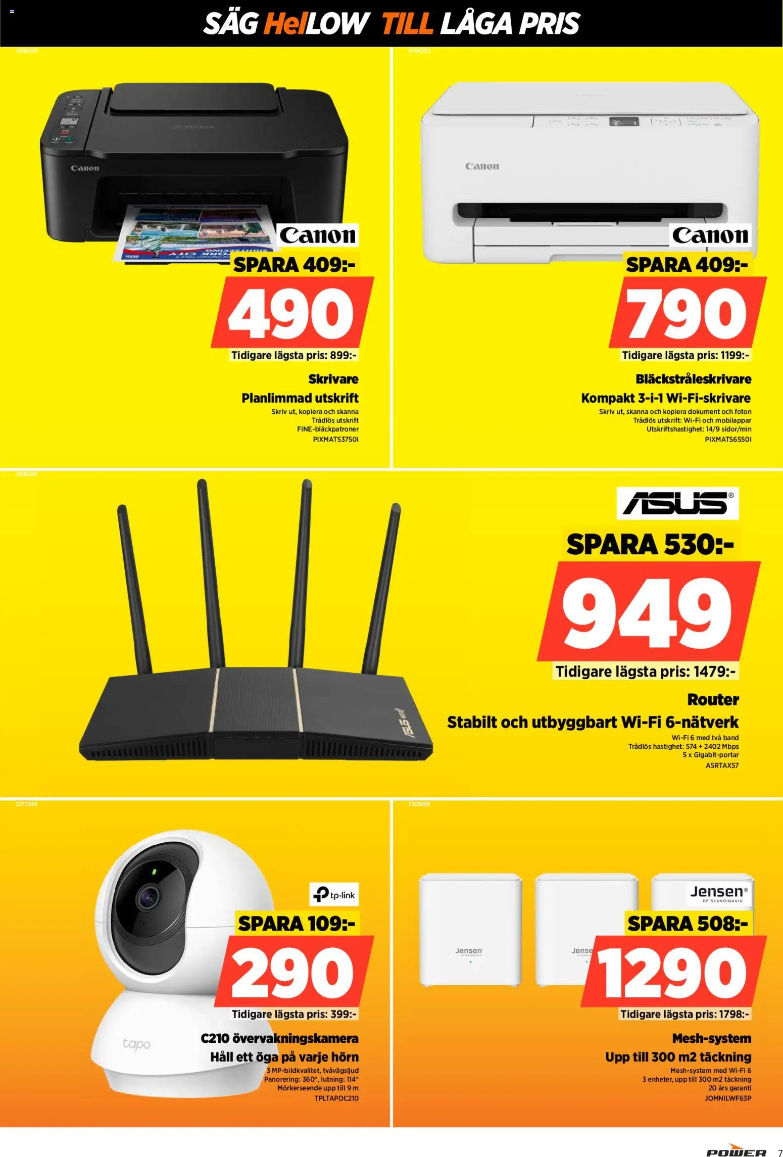 Power reklamblad aktuell från 02.02.2026 | Sida: 7 | Produkter: Övervakningskamera, Såg, Skrivare, Häll