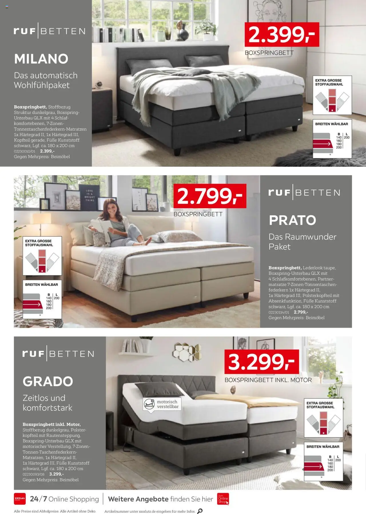 XXXL Lutz Schlafen Spezial – gültig ab 12.10.2025 | Seite: 8 | Produkte: Matratze, Boxspringbett