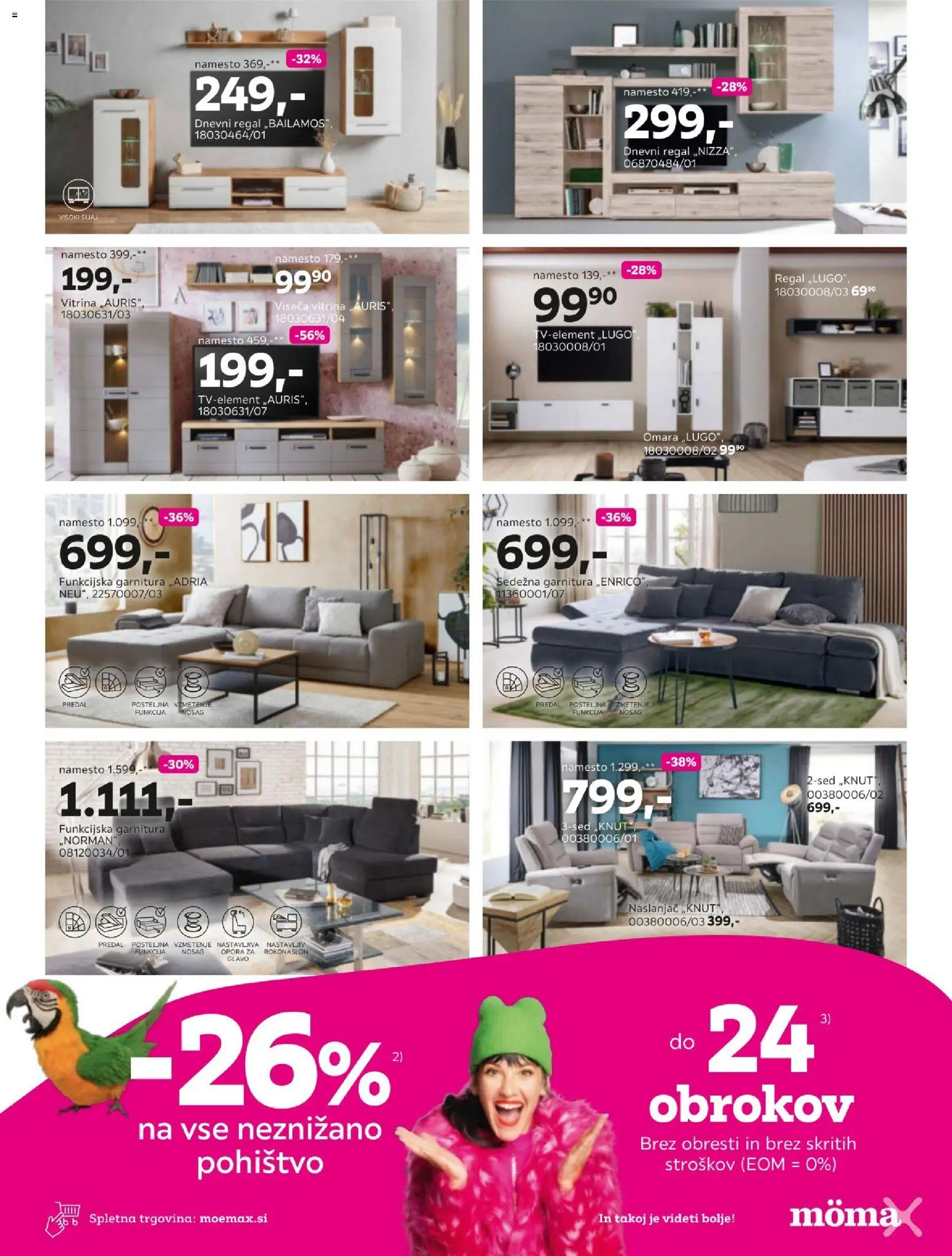 Novi Mömax katalog ponudbe – veljaven od 12.01.2026 | Stran: 3 | Izdelki: Naslanjač, Pohištvo, Omara, Regal