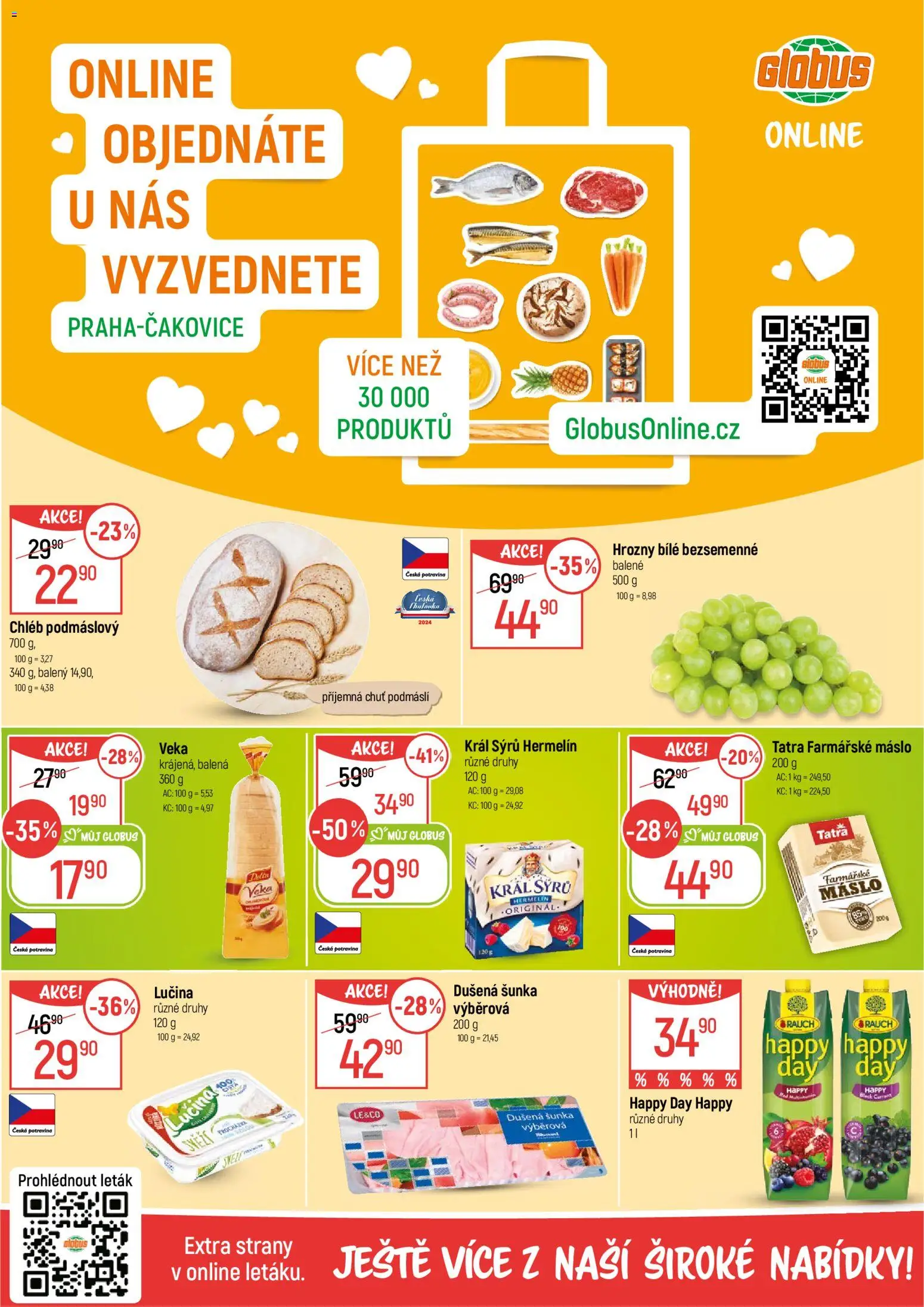Globus leták - Praha Čakovice od 27.12.2025 | Strana: 2 | Produkty: Lučina, Chléb, Hermelín, Hrozny