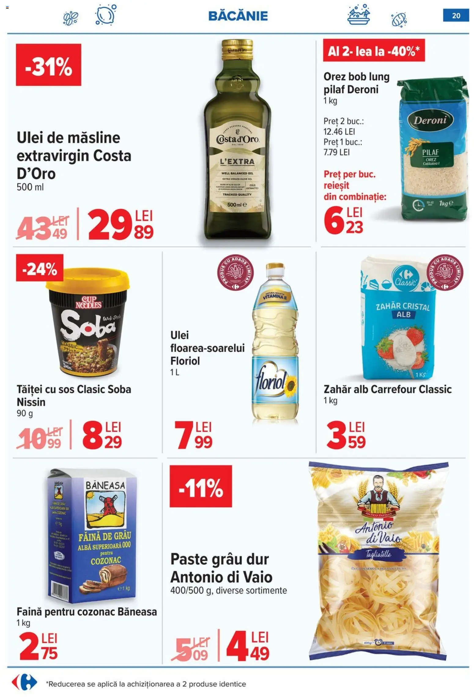 Noul catalog Carrefour – valabil de la 25.02.2026 | Pagină: 21 | Produse: Făină, Orez, Paste, Zahăr