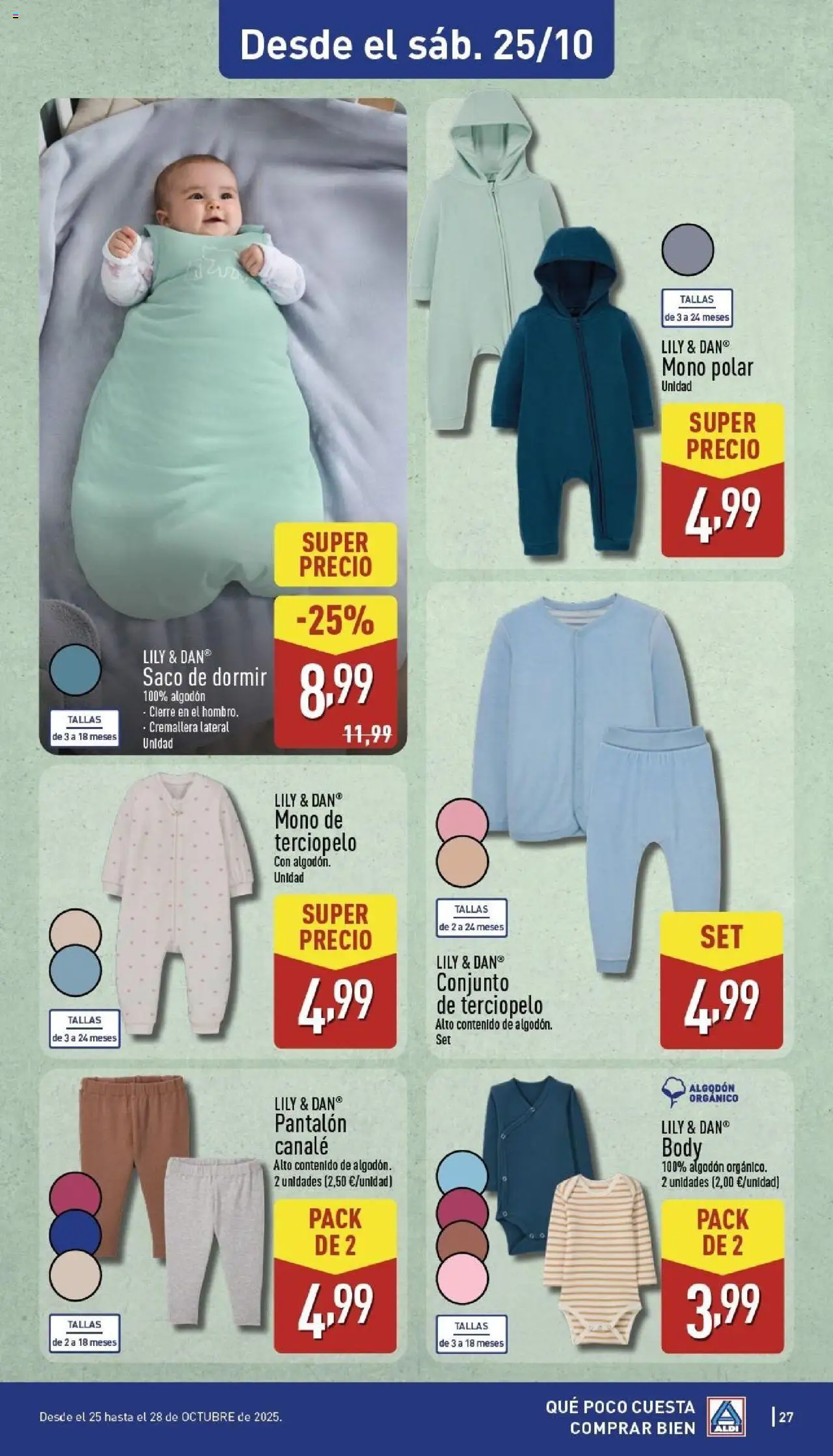 Aldi folleto Canarias │ válido desde el 20.10.2025 | Página: 27 | Productos: Saco de dormir, Body