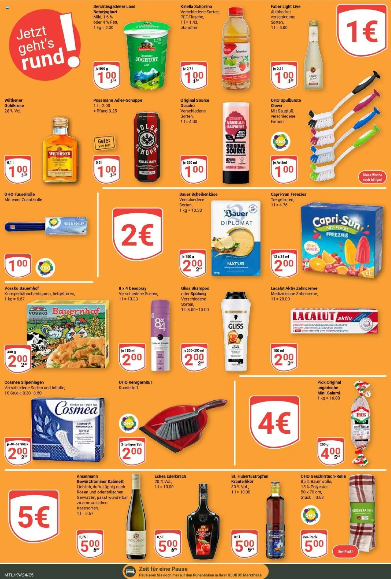 Globus prospekt Maintal-Dörnigheim	 - gültig ab dem 08.06.2025 | Seite: 4 | Produkte: Joghurt, Shampoo, Shower Gel, Salami