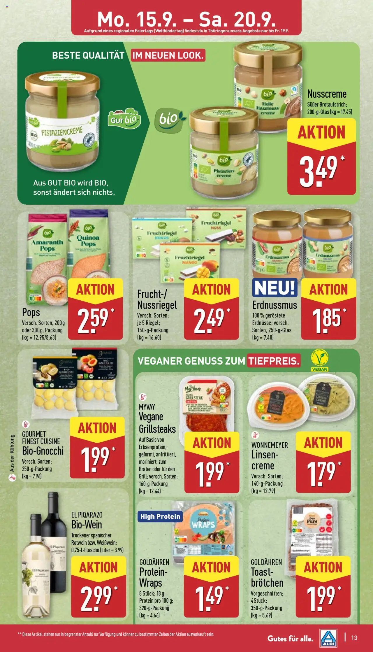 Aldi Prospekt 	 – gültig ab 15.09.2025 | Seite: 13 | Produkte: Toast, Pistazien, Creme, Mango