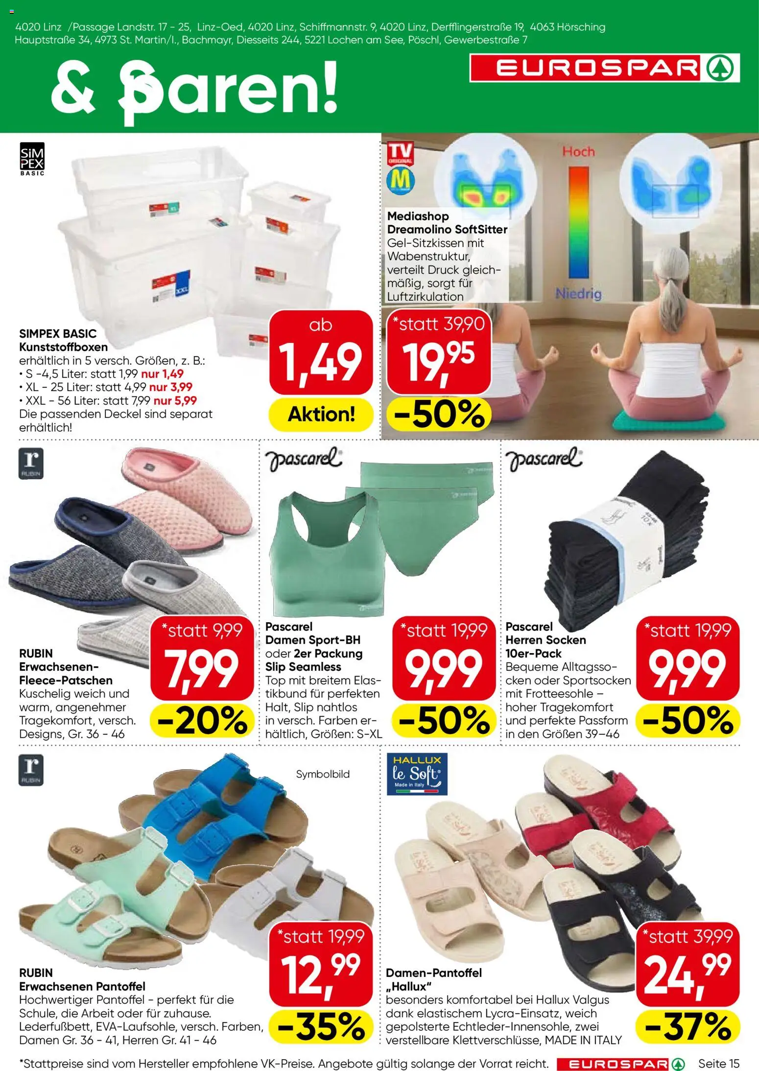 Eurospar Flugblatt - Oberösterreich gültig ab 02.01.2026 | Seite: 15 | Produkte: Socken, Slip