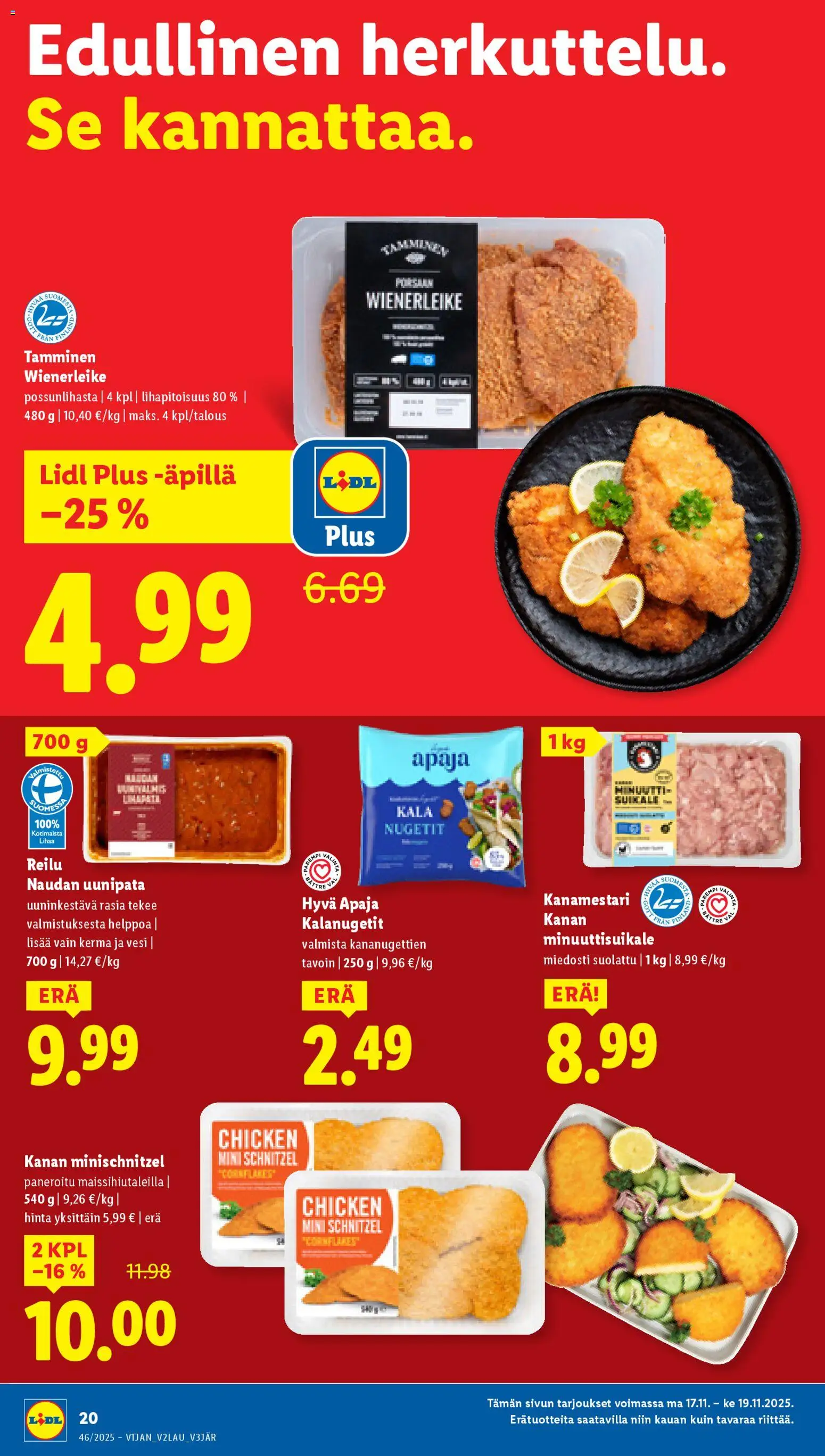 Lidl tarjoukset - Tampere – voimassa 13.11.2025 alkaen | Sivu: 24 | Tuotteet: Nugetit, Kala, Kerma