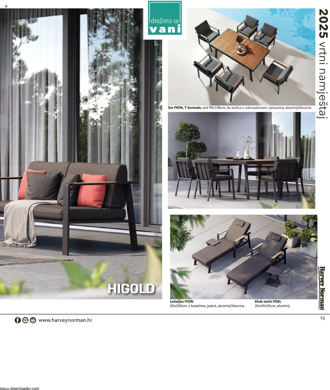Harvey Norman katalog | vrijedi od 19.03.2025 | Stranica: 15 | Proizvodi: Ležaljka, Stolić, Stol, Vrtni namještaj