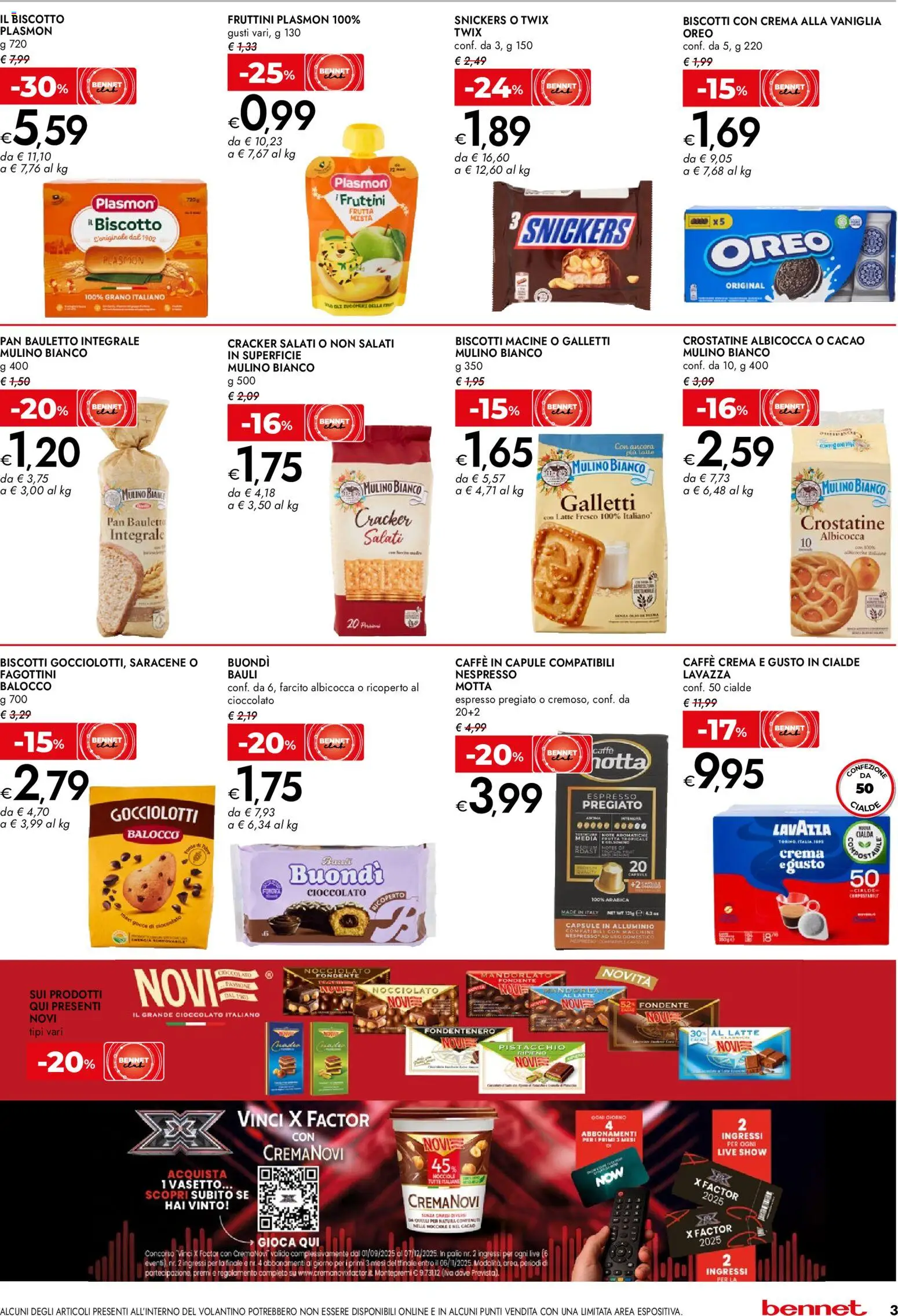 Volantino bennet del 24.11.2025 | Pagina: 3 | Prodotti: Latte, Nocciole, Alluminio, Lavazza