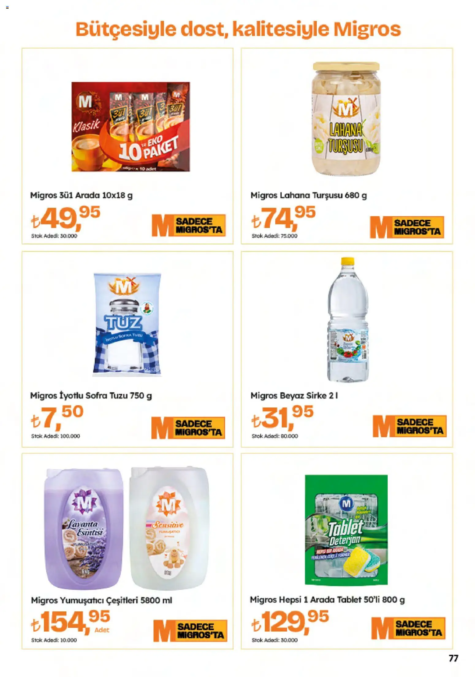 Migros Katalog - 5M Migroskop Dijital - 26.02.2026 tarihinden itibaren geçerlidir | Sayfa: 77 | Ürünler: Yumuşatıcı, Sirke, Lahana, Tablet