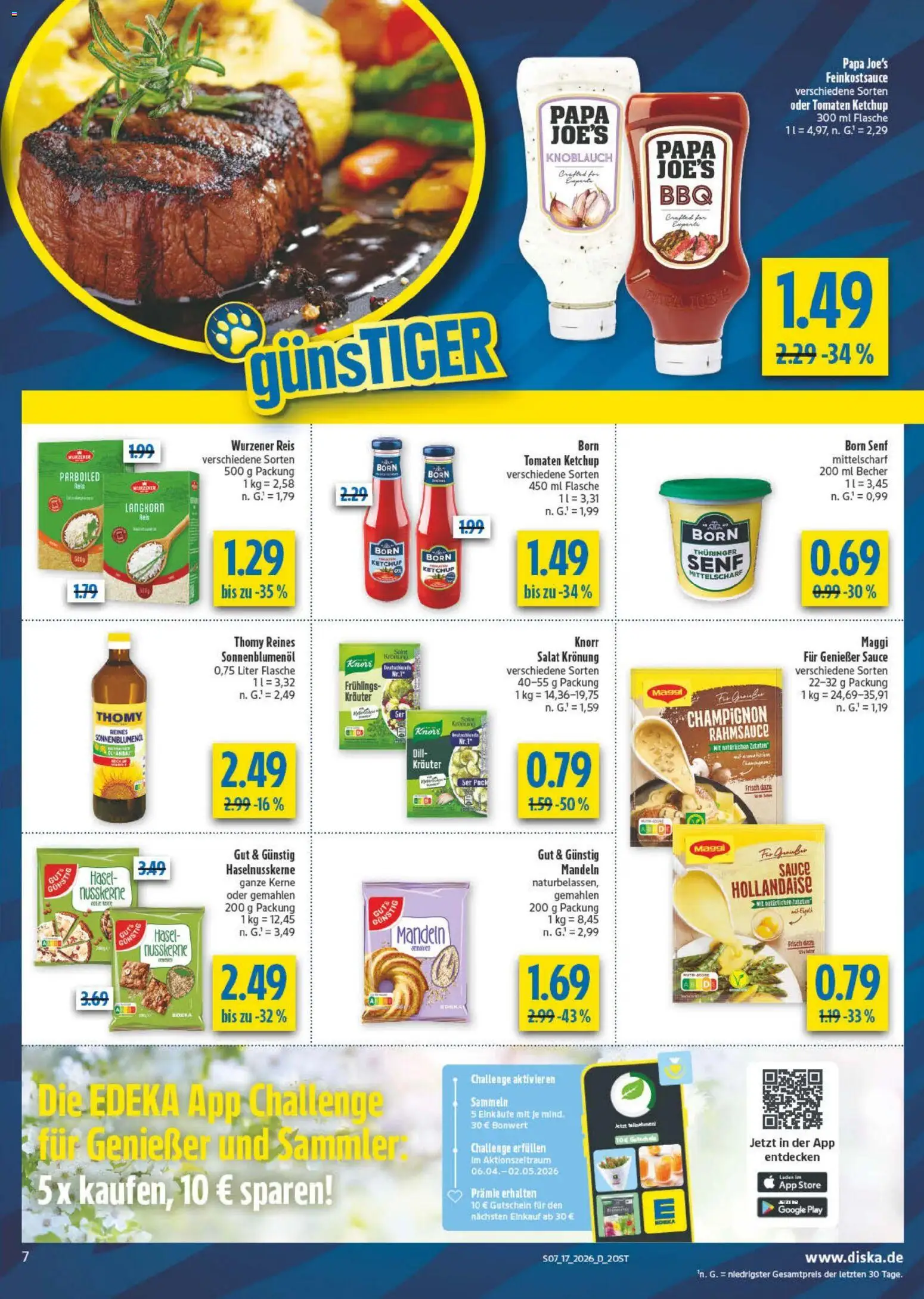 Diska Prospekt 	 – gültig ab 20.04.2026 | Seite: 7 | Produkte: Tomaten, Mandeln, Knorr, Ketchup