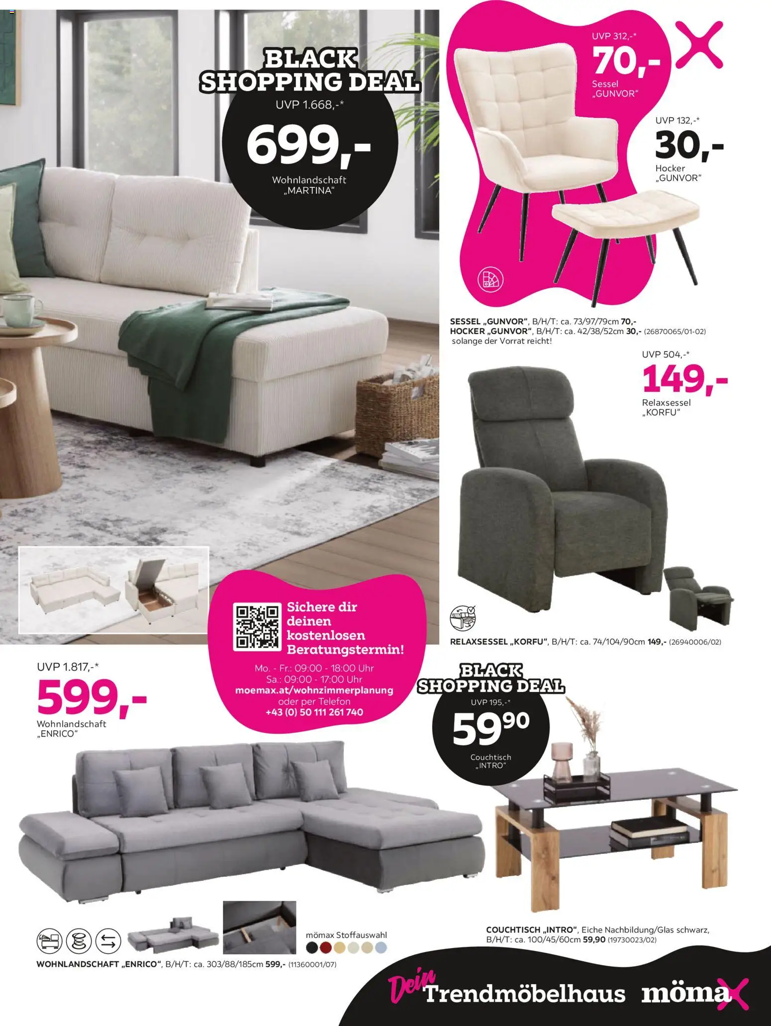 Mömax - Black Friday gültig ab 11.11.2025 | Seite: 9 | Produkte: Telefon, Uhr, Sessel, Couchtisch