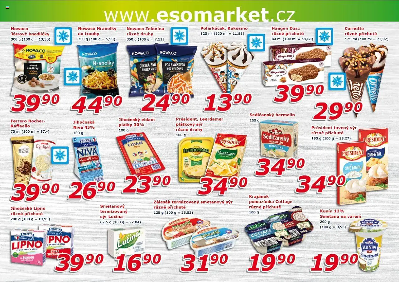 Eso market leták od 17.09.2025 | Strana: 4 | Produkty: Tavený sýr, Sedlčanský Hermelín, Lučina, Cottage