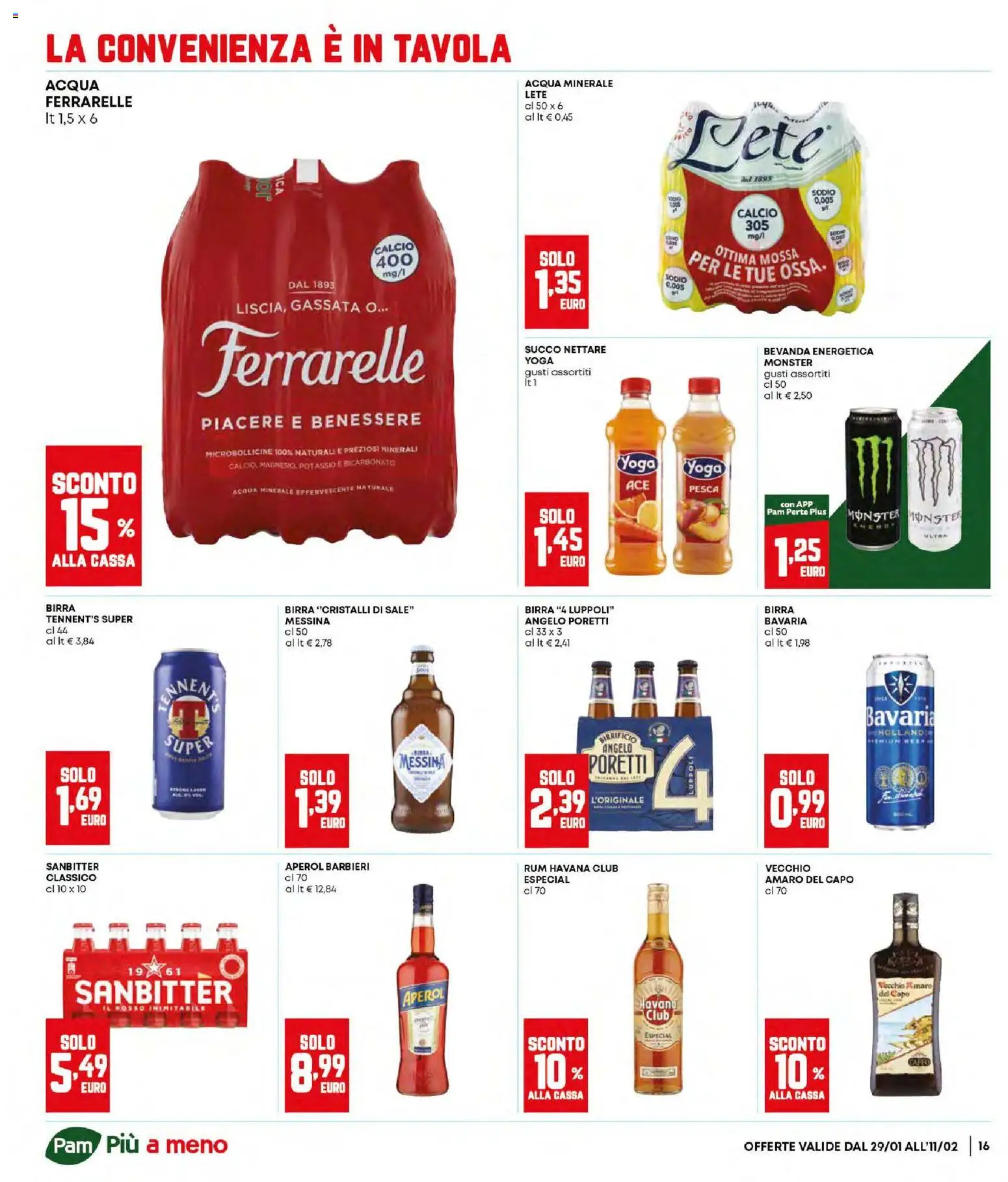 Volantino Panorama del 29.01.2026 | Pagina: 16 | Prodotti: Birra, Bicarbonato, Birra messina, Acqua minerale