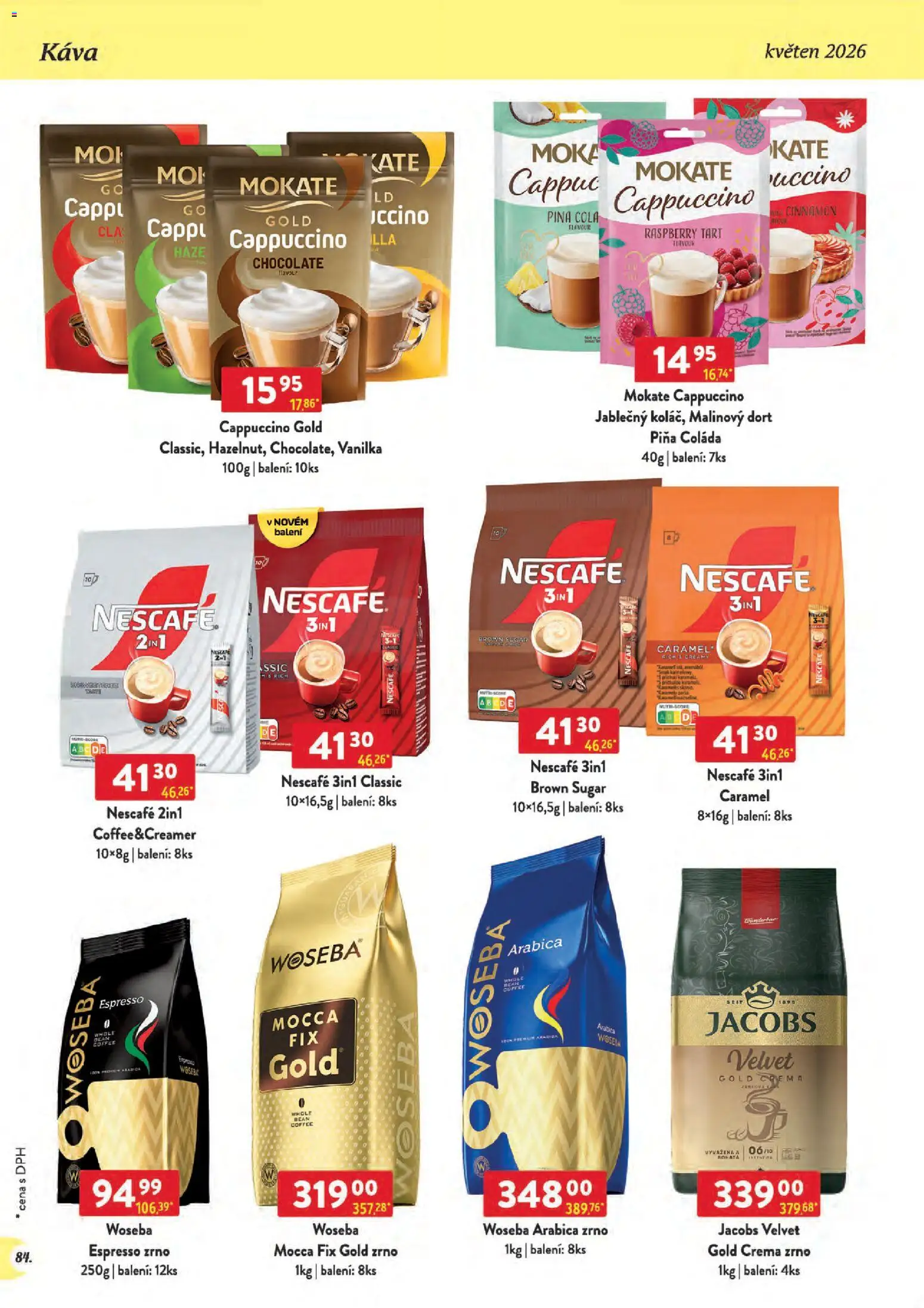 Astur & Qanto leták - Velkoobchod 05/2026 od 01.05.2026 | Strana: 84 | Produkty: Jacobs, Cappuccino, Jacobs velvet, Cola
