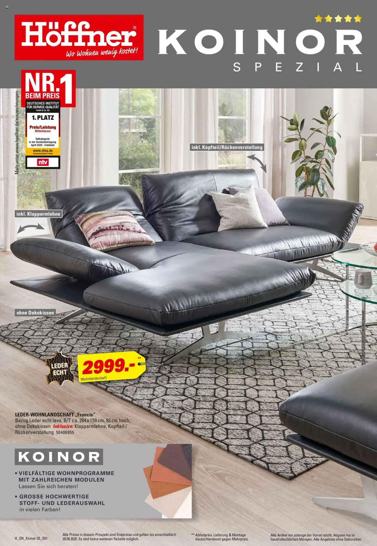 Höffner - Koinor - gültig ab dem 13.08.2025 | Seite: 1 | Produkte: Wohnlandschaft