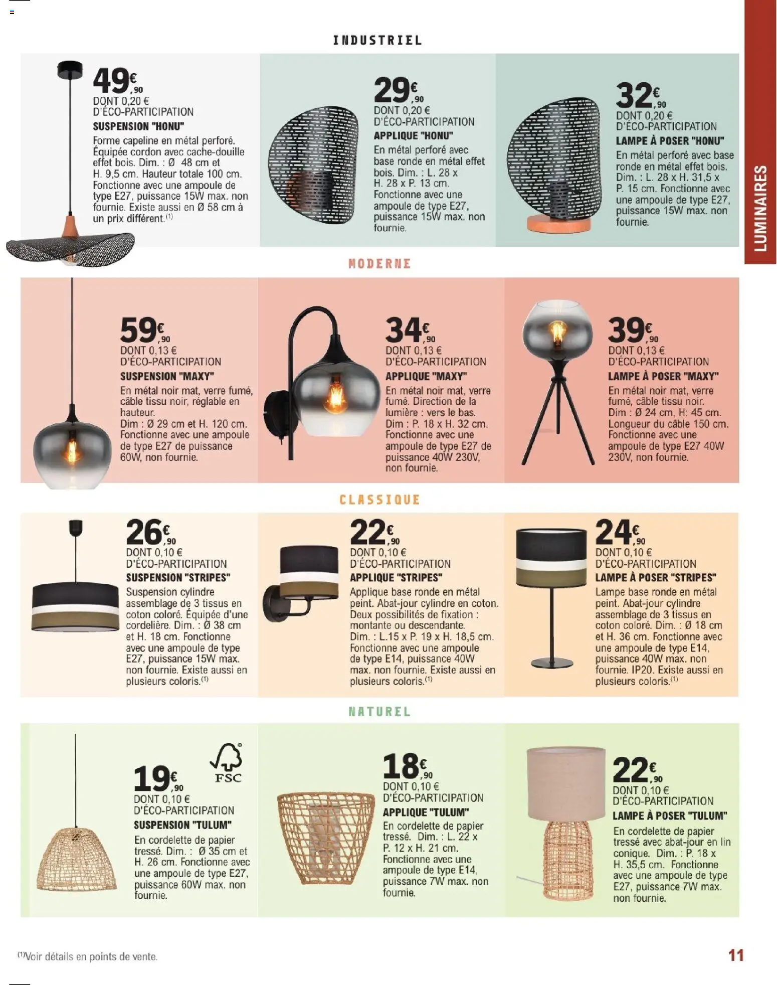 {H1} | Page: 11 | Produits: Câble, Base, Suspension, Lampe