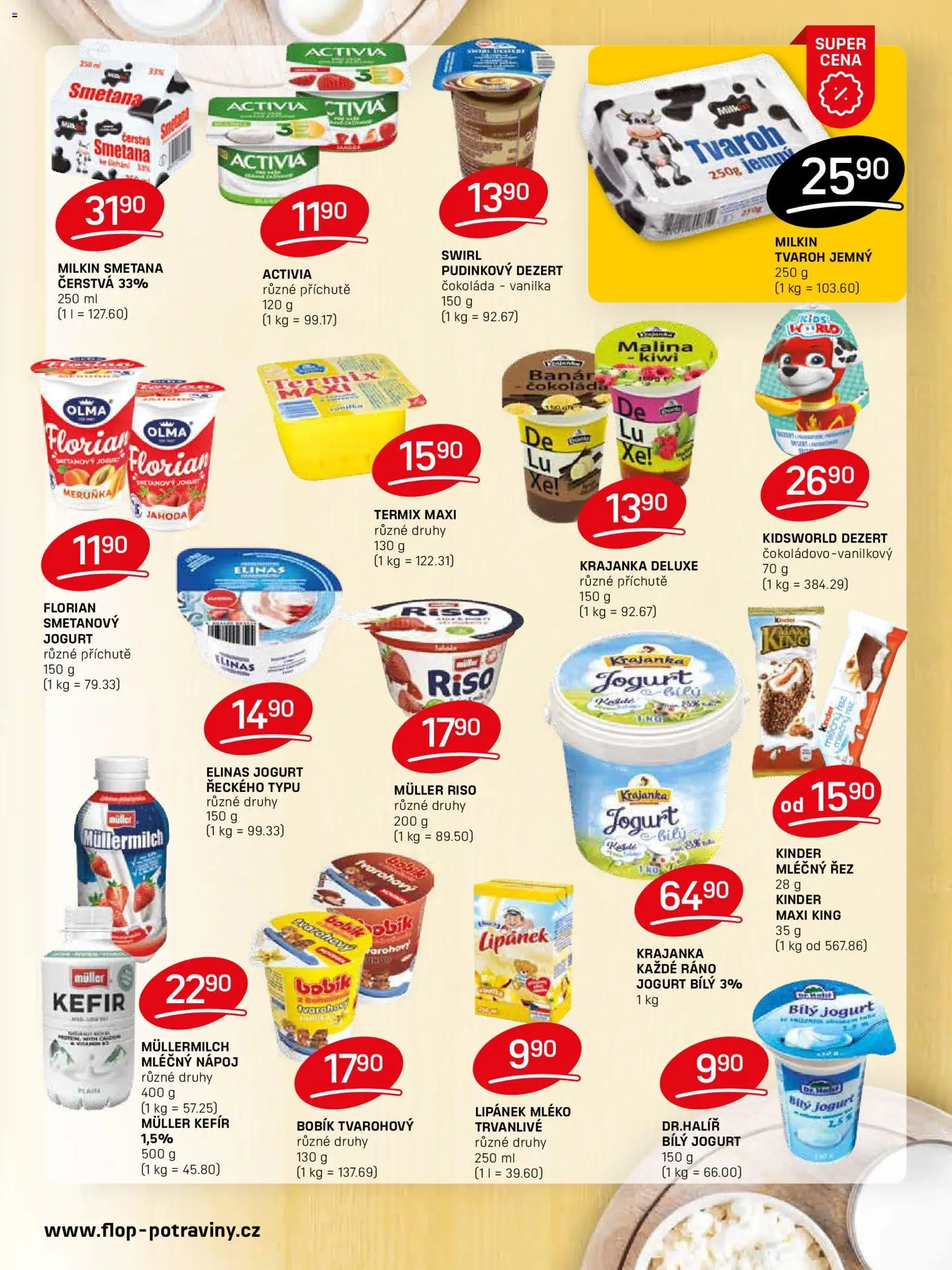 Flop leták od 07.01.2026 | Strana: 5 | Produkty: Mléko, Čokoláda, Kinder, Müllermilch