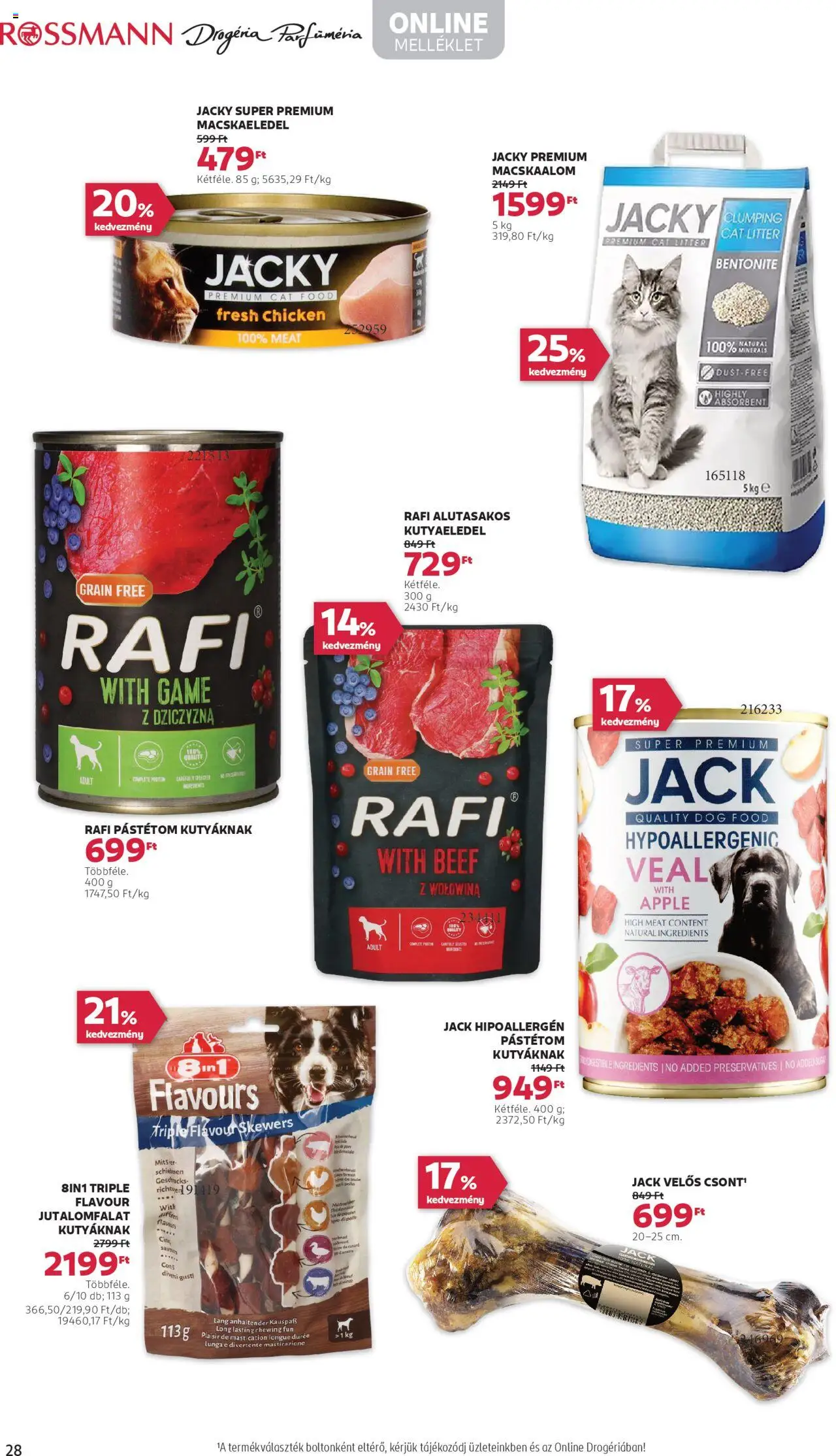 Rossmann akciós ujság - amely érvényes a következő dátumtól: 16.06.2025 | Oldal: 30 | Termékek: Macskaalom, Macskaeledel, Kutyaeledel, Protein