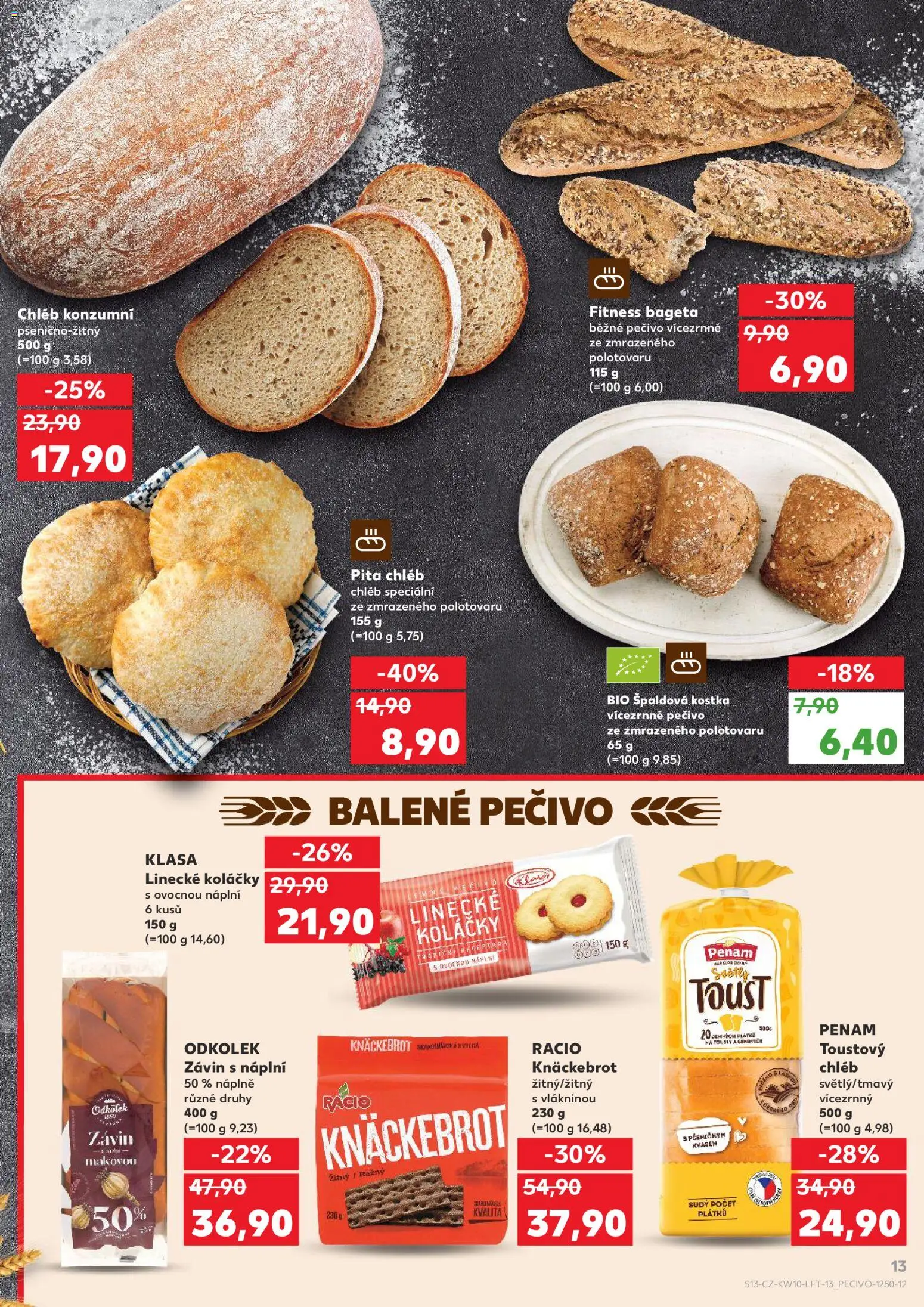 Kaufland leták - Ostrava od 04.03.2026 | Strana: 13 | Produkty: Chléb, Cookies, Pečivo, Toustový chléb