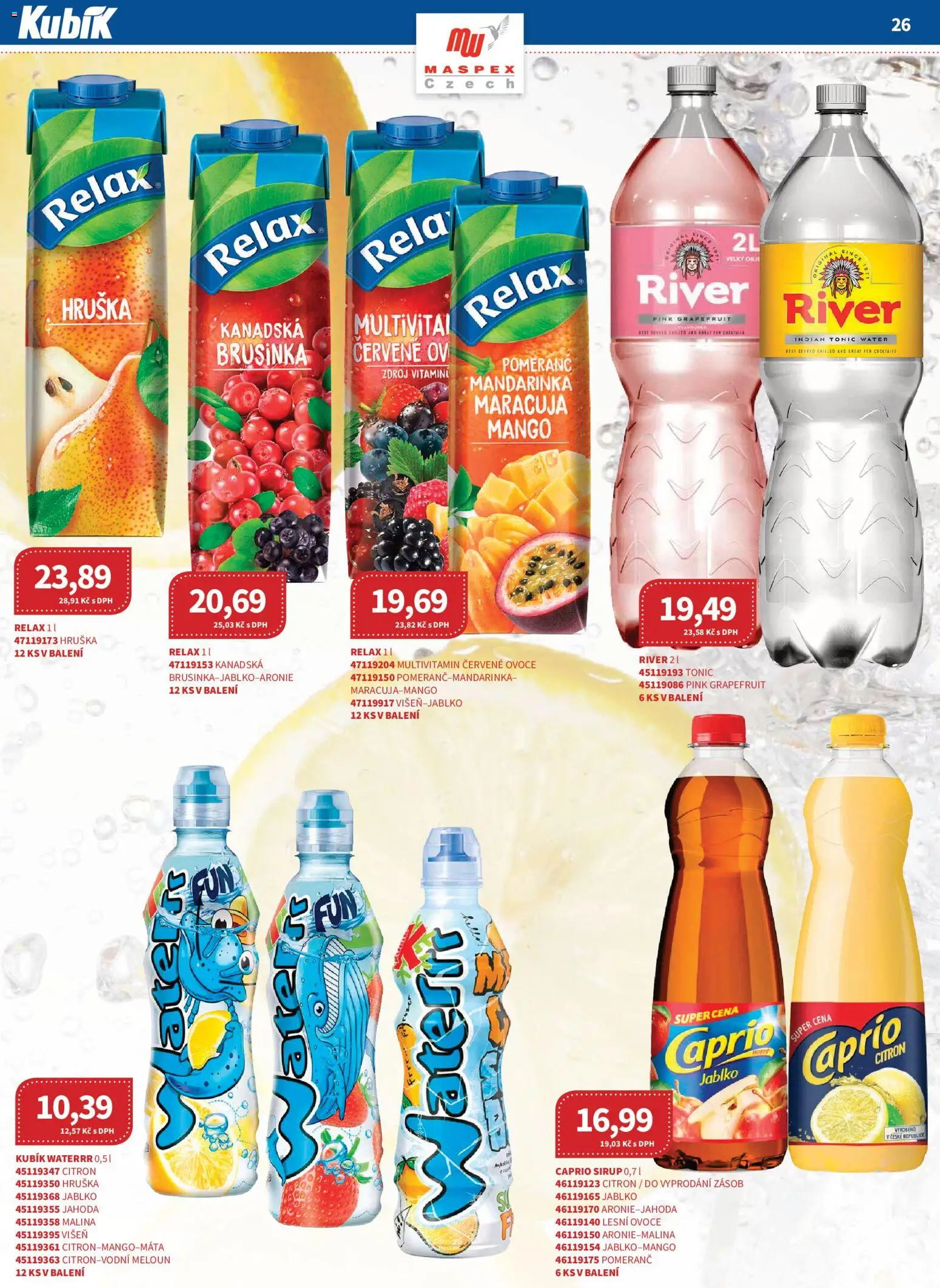 Kubík leták - Velkoobchod 03/2026 od 01.03.2026 | Strana: 26 | Produkty: Meloun, Mango, Tonic Water, Citron