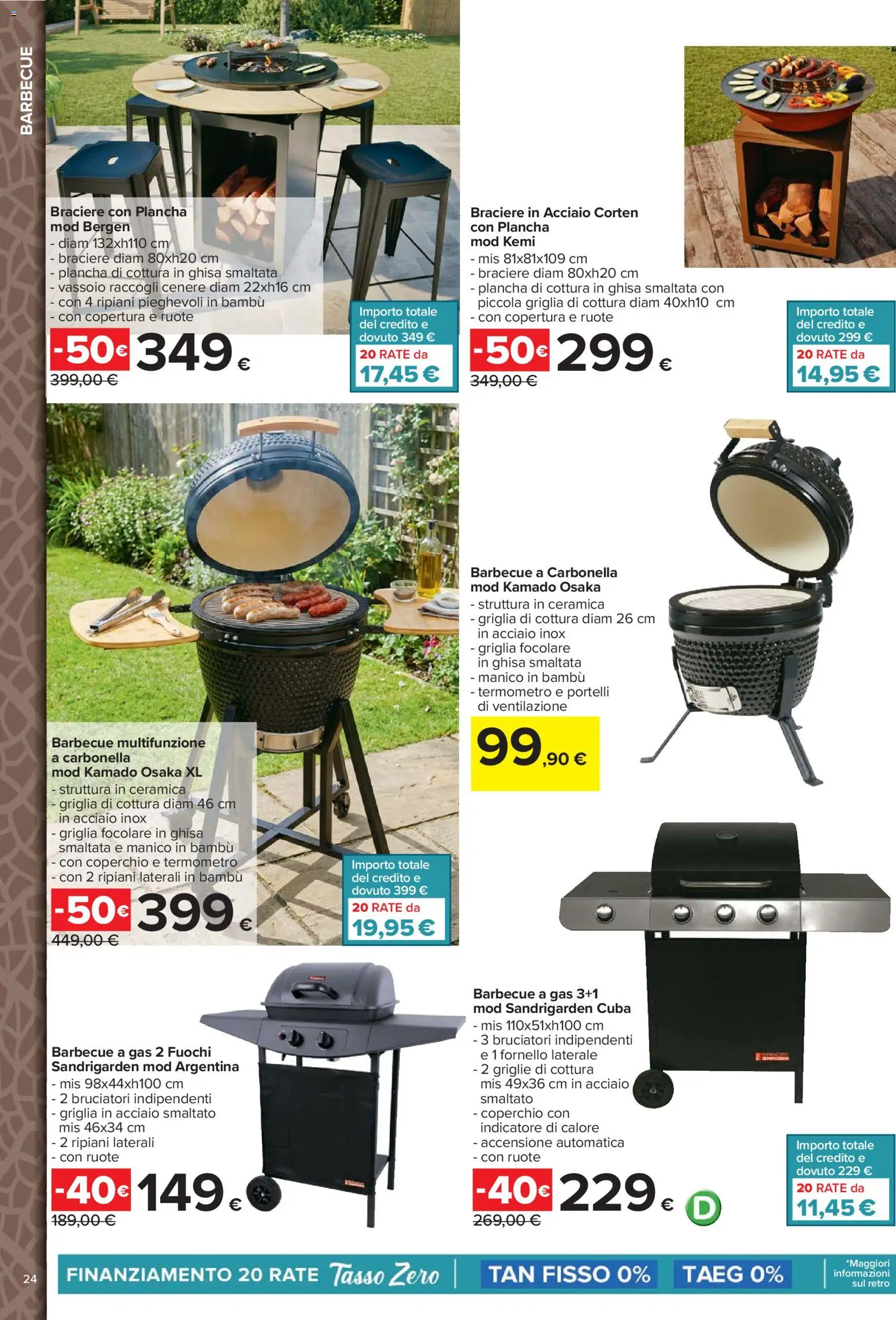 Volantino Carrefour del 23.03.2026 | Pagina: 24 | Prodotti: Barbecue, Barbecue a gas, Vassoio, Fornello