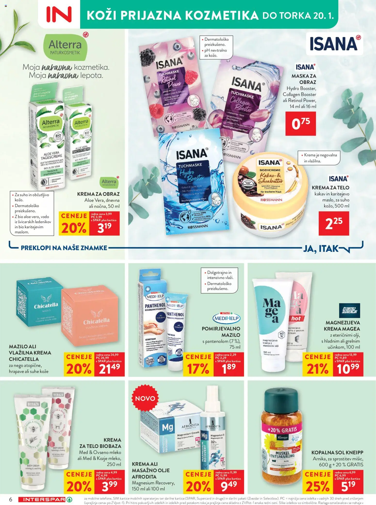 Novi Spar katalog ponudbe – veljaven od 14.01.2026 | Stran: 6 | Izdelki: Kakav, Mleko, Krema za telo, Sol
