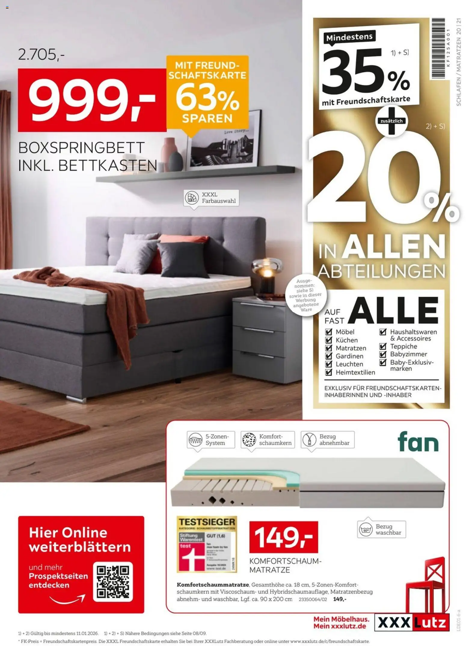 XXXL Lutz - Nr. 1 beim Preis – gültig ab 27.12.2025 | Seite: 29 | Produkte: Matratze, Boxspringbett, Kuchen
