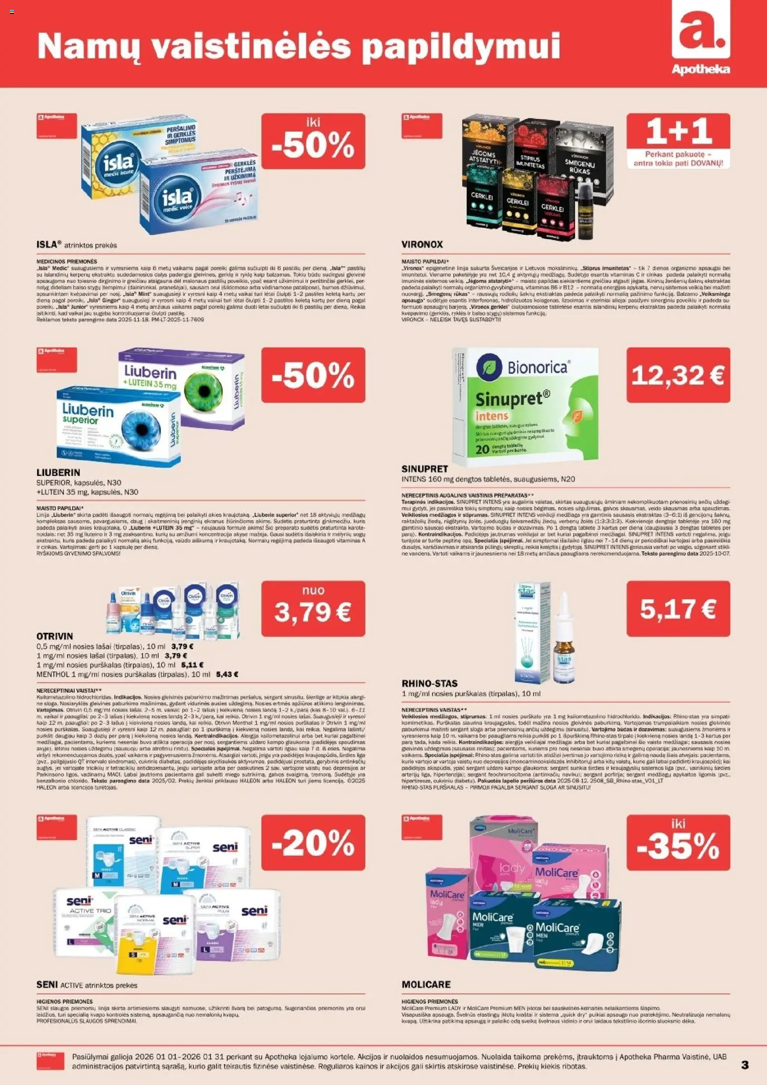 Apotheka akcijos nuo 01.01.2026 | Puslapis: 3