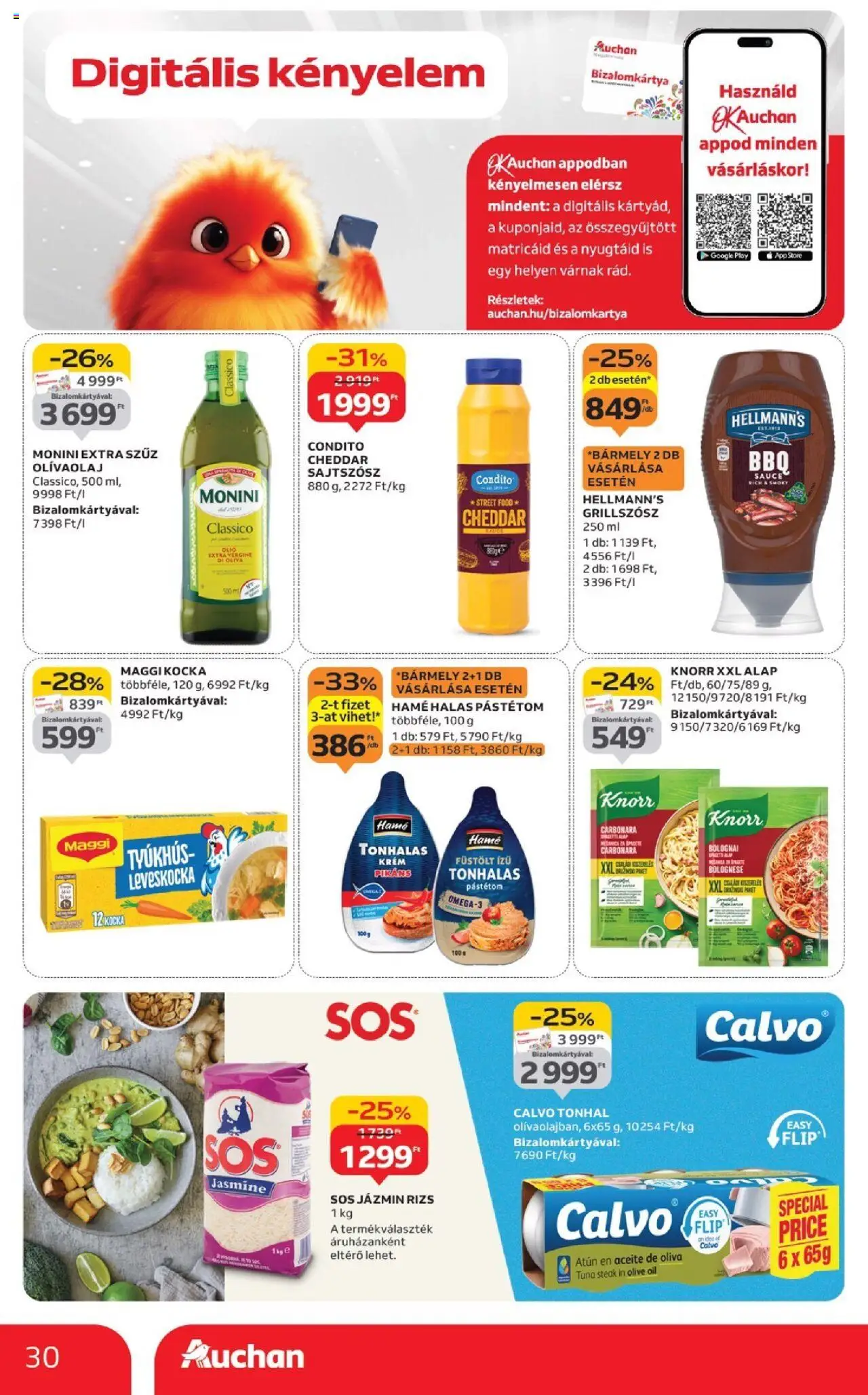 Auchan akciós ujság - amely érvényes a következő dátumtól: 04.09.2025 | Oldal: 30 | Termékek: Tonhal, Maggi, Pástétom, Cheddar