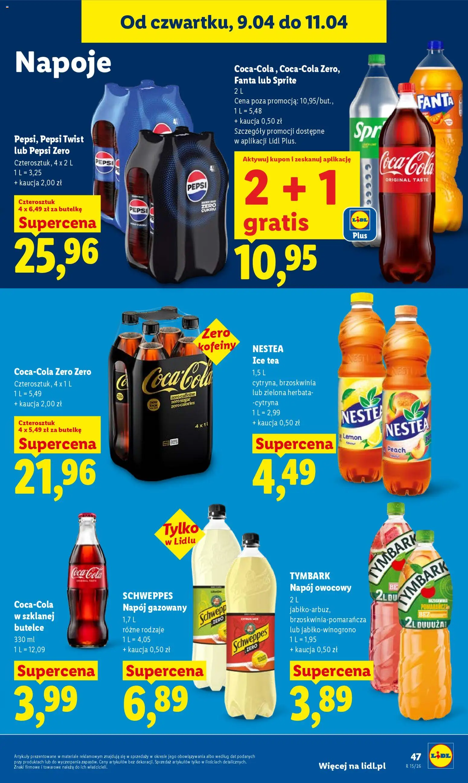 Lidl Polsko leták od 09.04.2026 | Strana: 49 | Produkty: Pepsi, Fanta, Coca cola, Cola