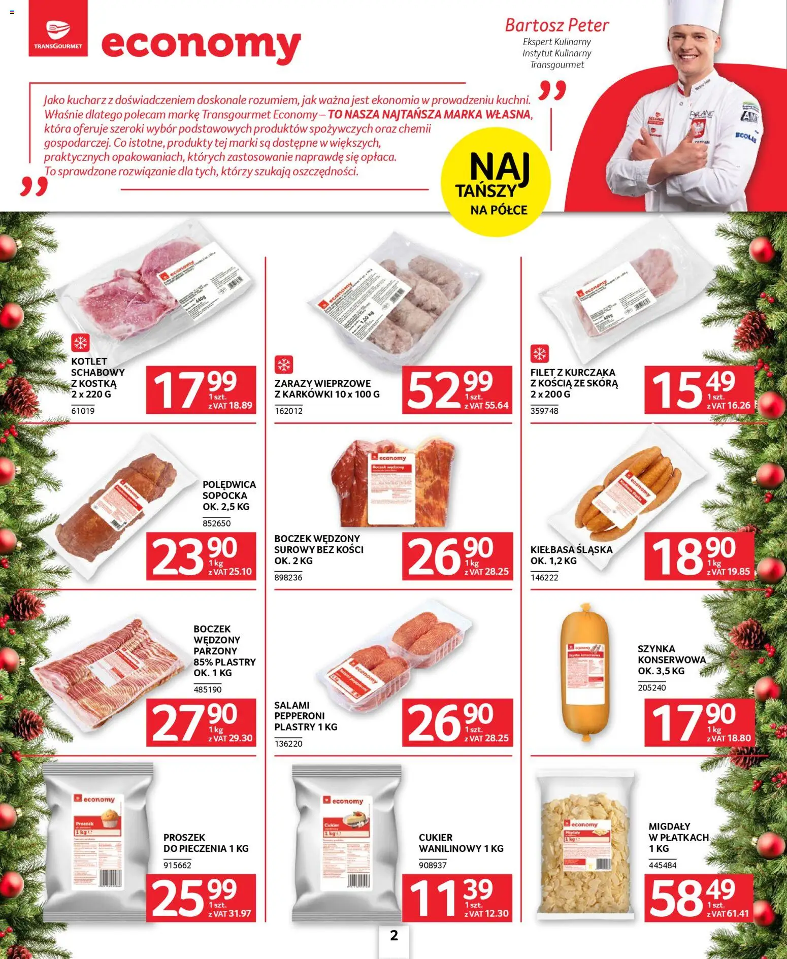 Selgros cash&carry Gazetka - Oferta dla gastronomii od 04.12.2025 | Strona: 2 | Produkty: Salami pepperoni, Boczek wędzony parzony, Filet z kurczaka, Boczek