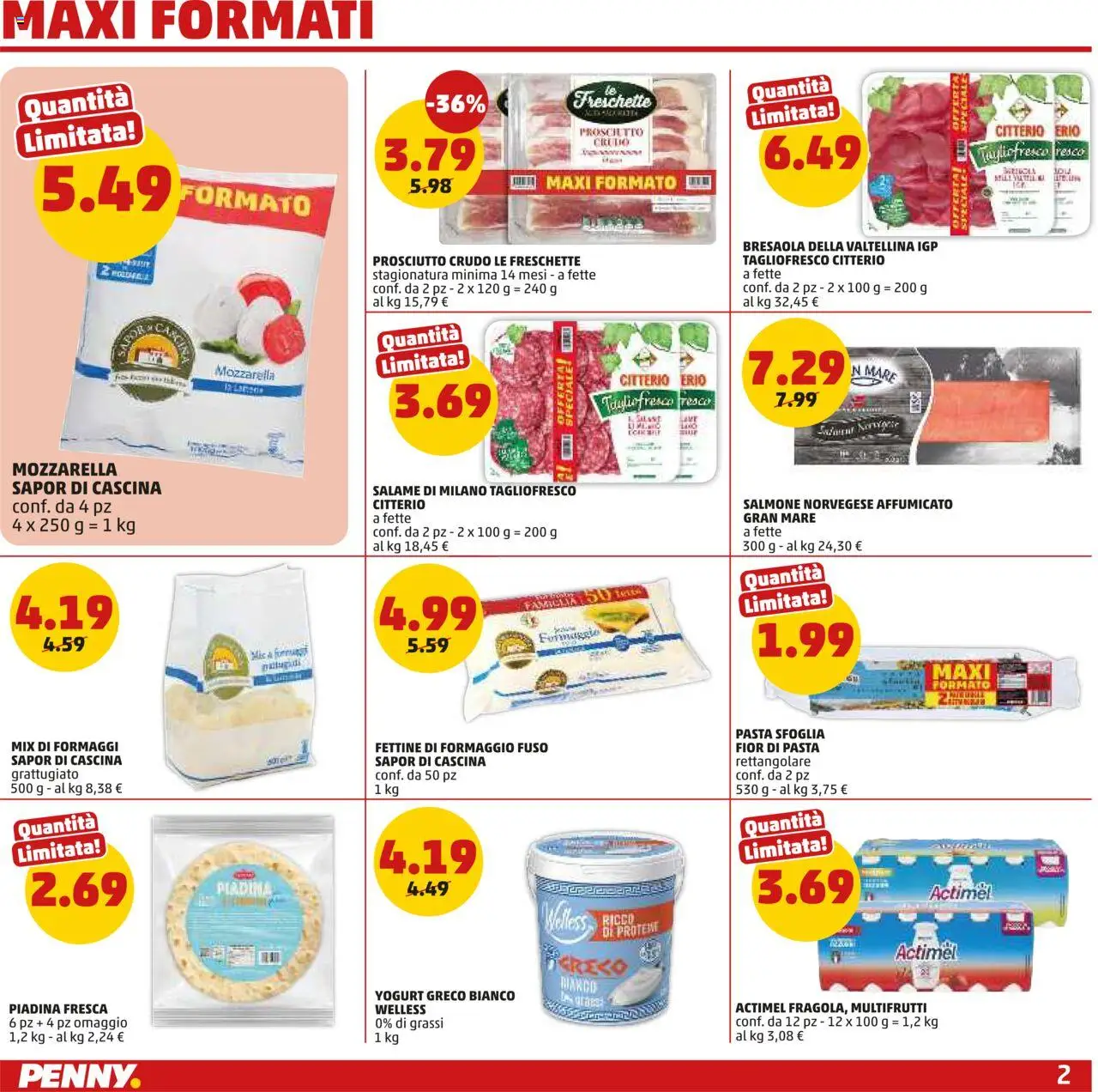 Volantino PENNY del 28.08.2025 | Pagina: 2 | Prodotti: Yogurt greco, Salame, Salmone, Bresaola