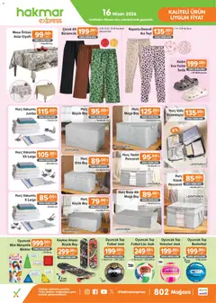 16.04.2026 tarihinden itibaren geçerli olan Hakmar Express kataloğu önizlemesi | Sayfa: 2 | Ürünler: Masa, Tayt, Masa örtüsü, Hurç