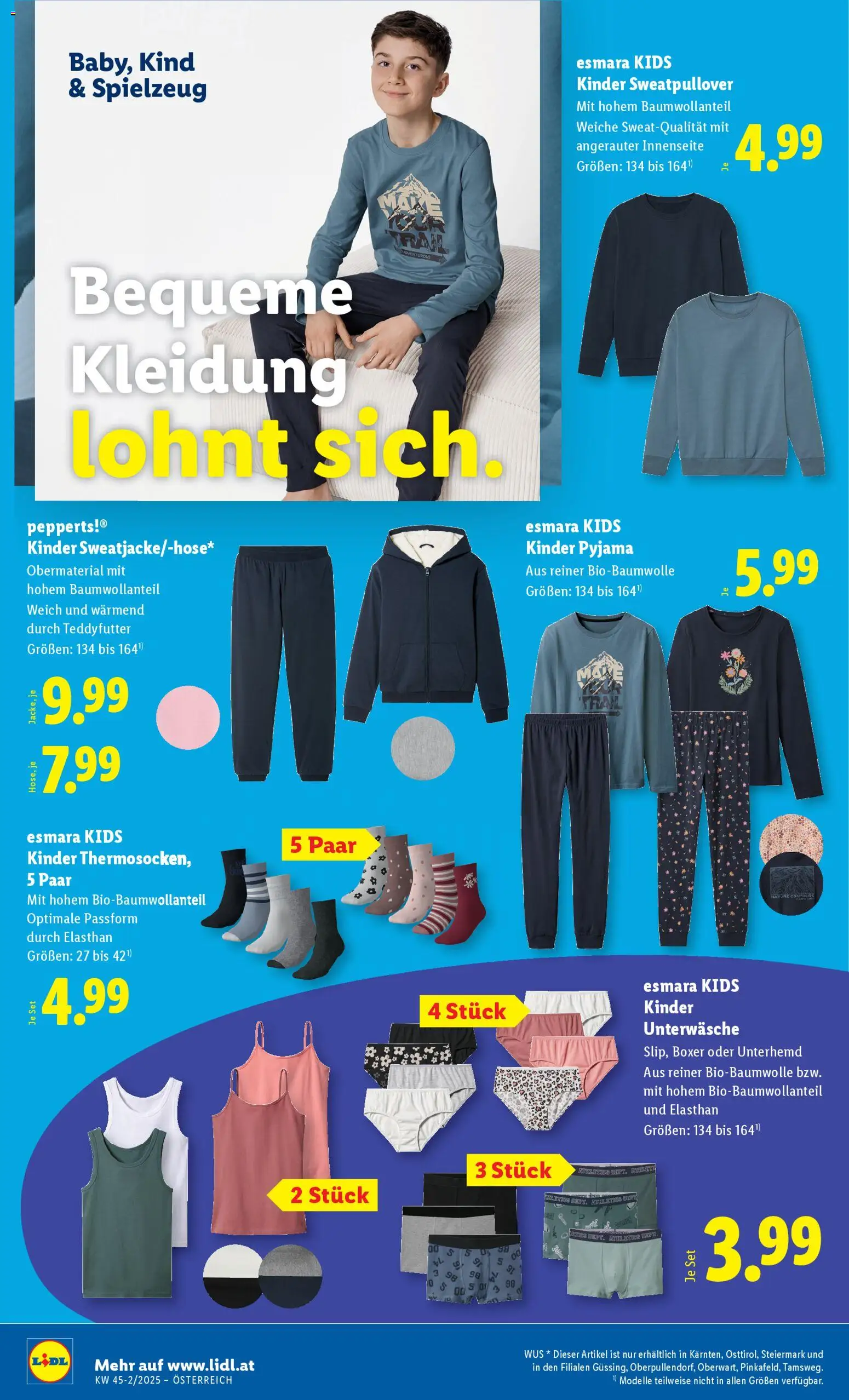 Lidl Flugblatt - Oberpullendorf, Güssing, Oberwart gültig ab 06.11.2025 | Seite: 26 | Produkte: Unterwäsche, Pyjama, Boxer