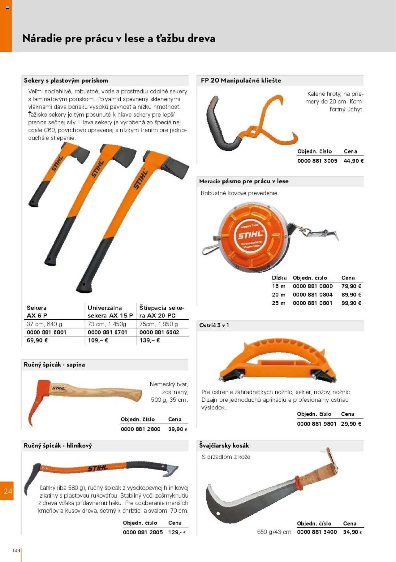 Nové STIHL akcie – leták je platný od 01.04.2025 | Strana: 148 | Produkty: Náradie, PC