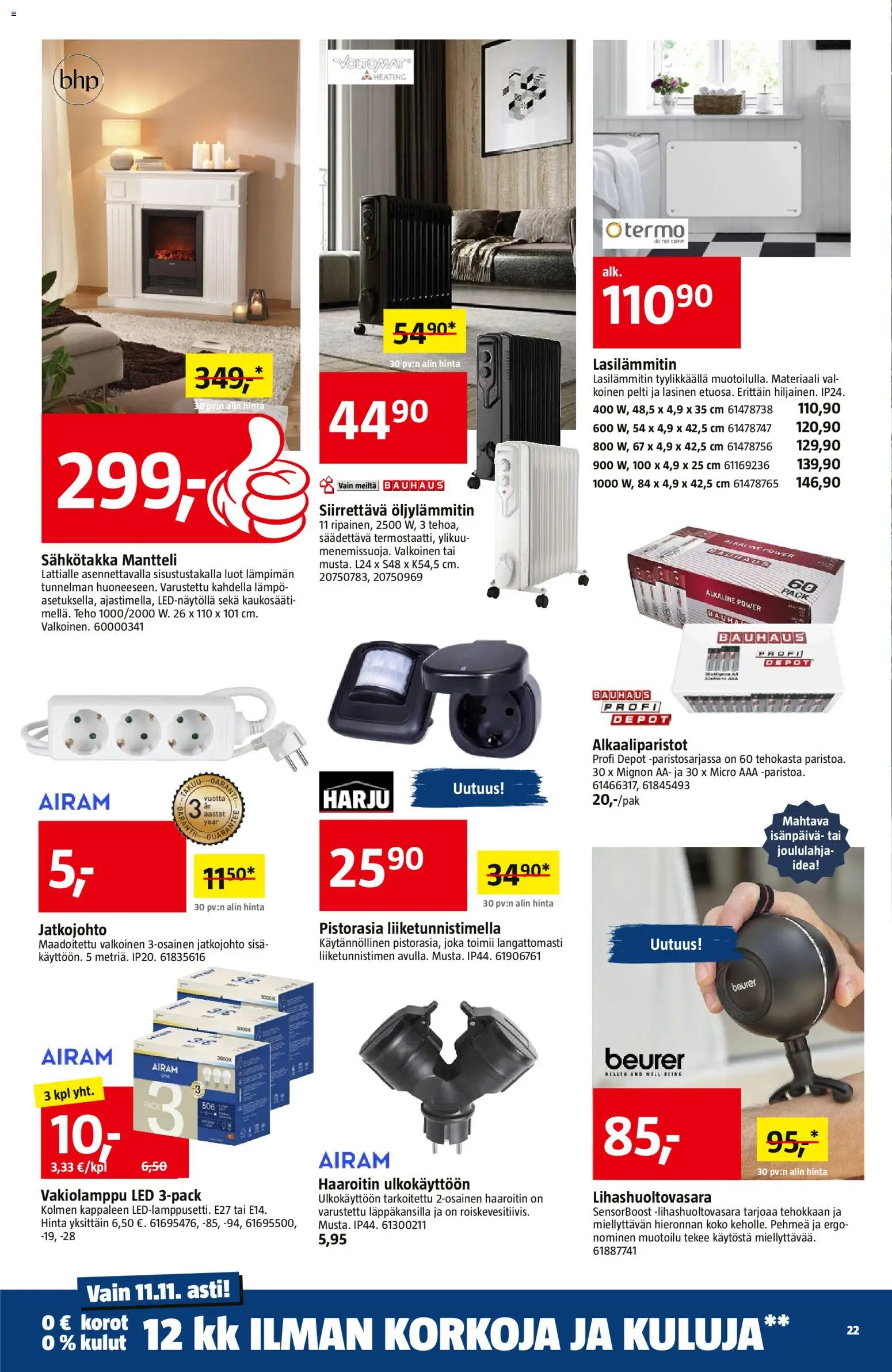 Bauhaus tarjoukset – voimassa 29.10.2025 alkaen | Sivu: 22 | Tuotteet: Jatkojohto, Pistorasia