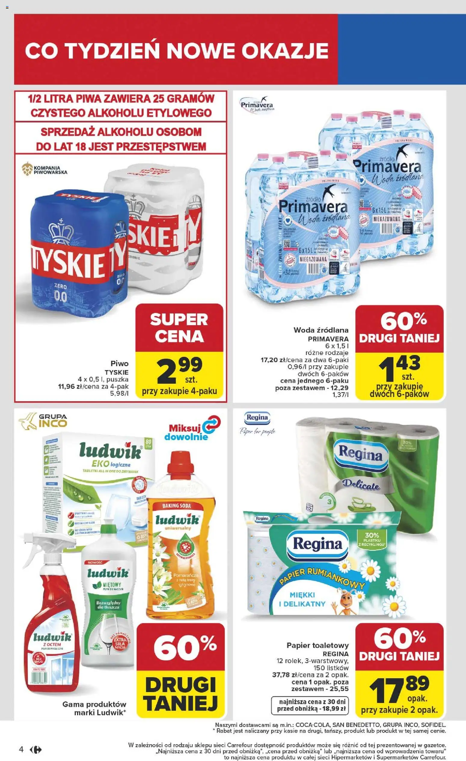 Carrefour Gazetka od 05.01.2026 | Strona: 6 | Produkty: Trawy, Papier toaletowy, Tyskie, Woda