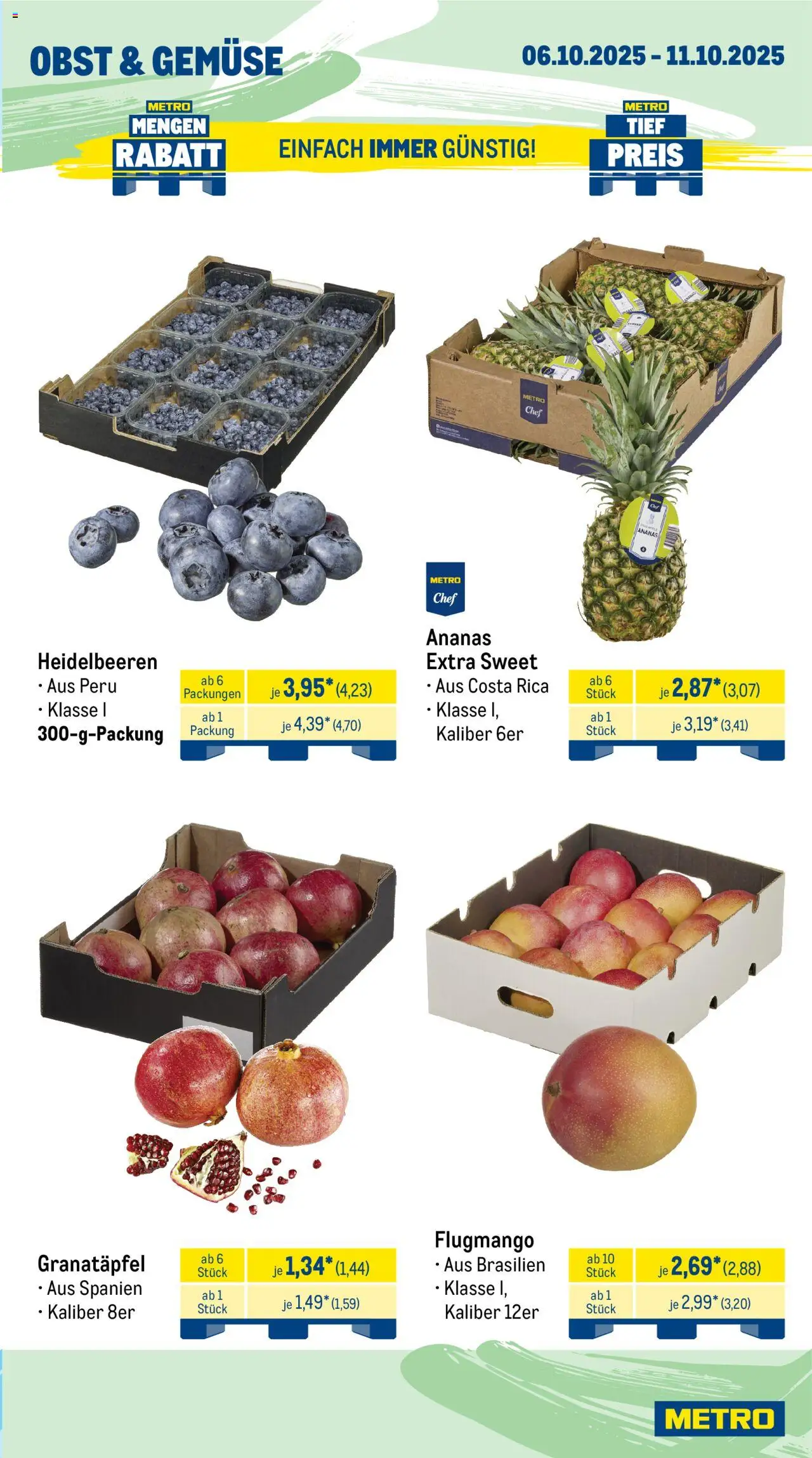 Metro Prospekt 	 – gültig ab 06.10.2025 | Seite: 7 | Produkte: Granatapfel, Ananas, Gemüse, Obst