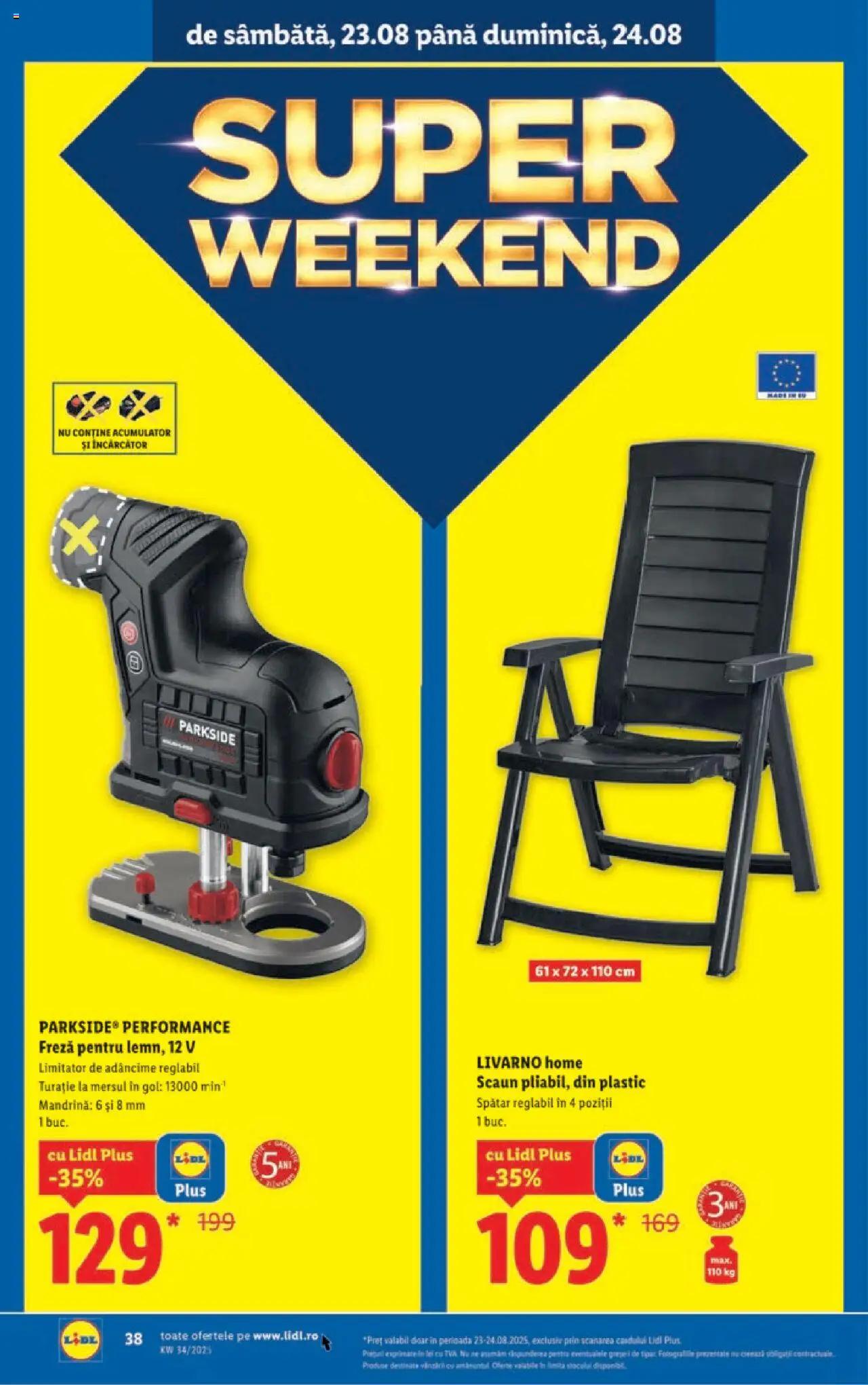 Catalog Lidl – valabil de la 18.08.2025 | Pagină: 38 | Produse: Încărcător, Router, Scaun