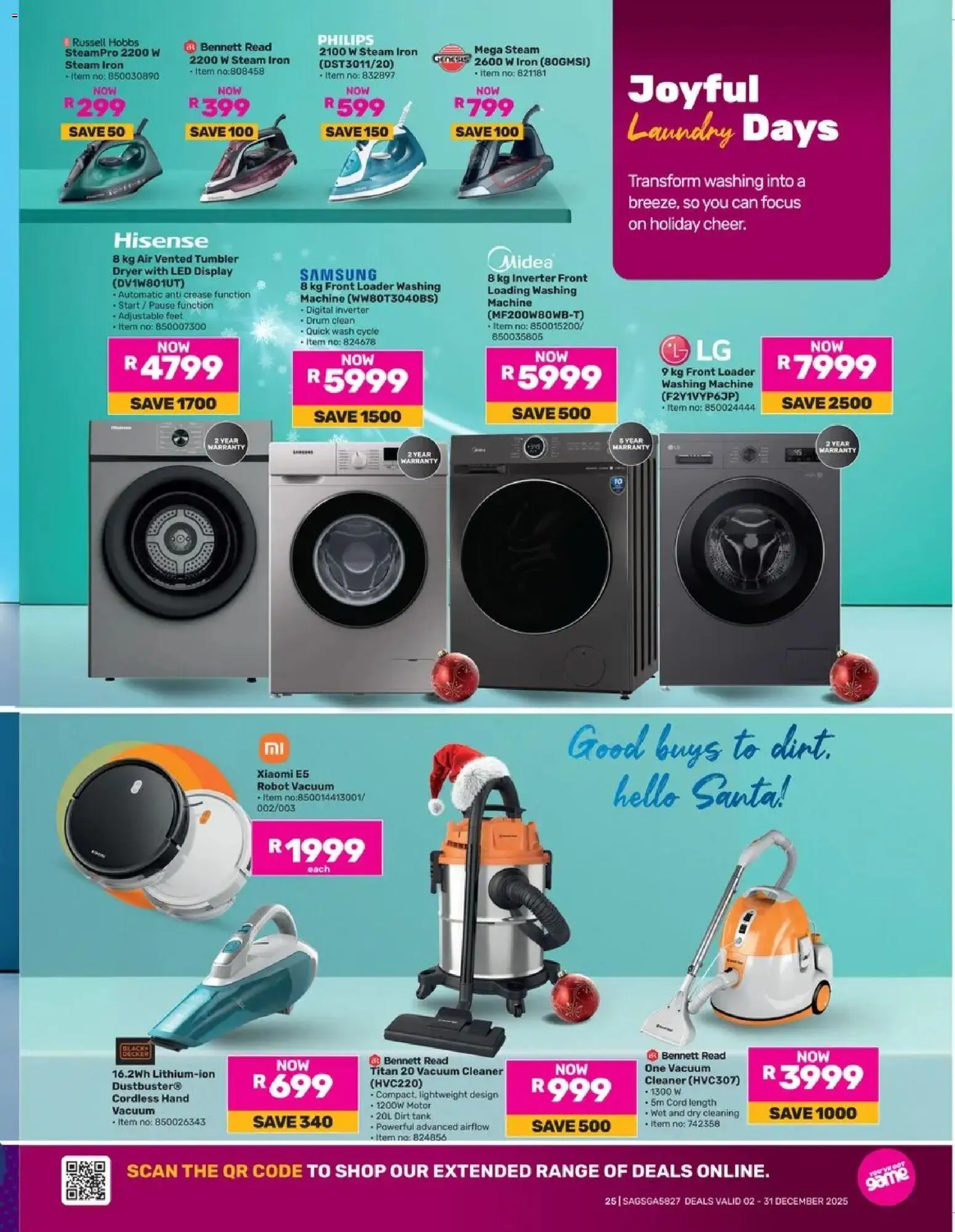New Game catalogue – valid from 02.12.2025 | Page: 25 | Products: Tank, Dryer, Vacuum cleaner, Iron