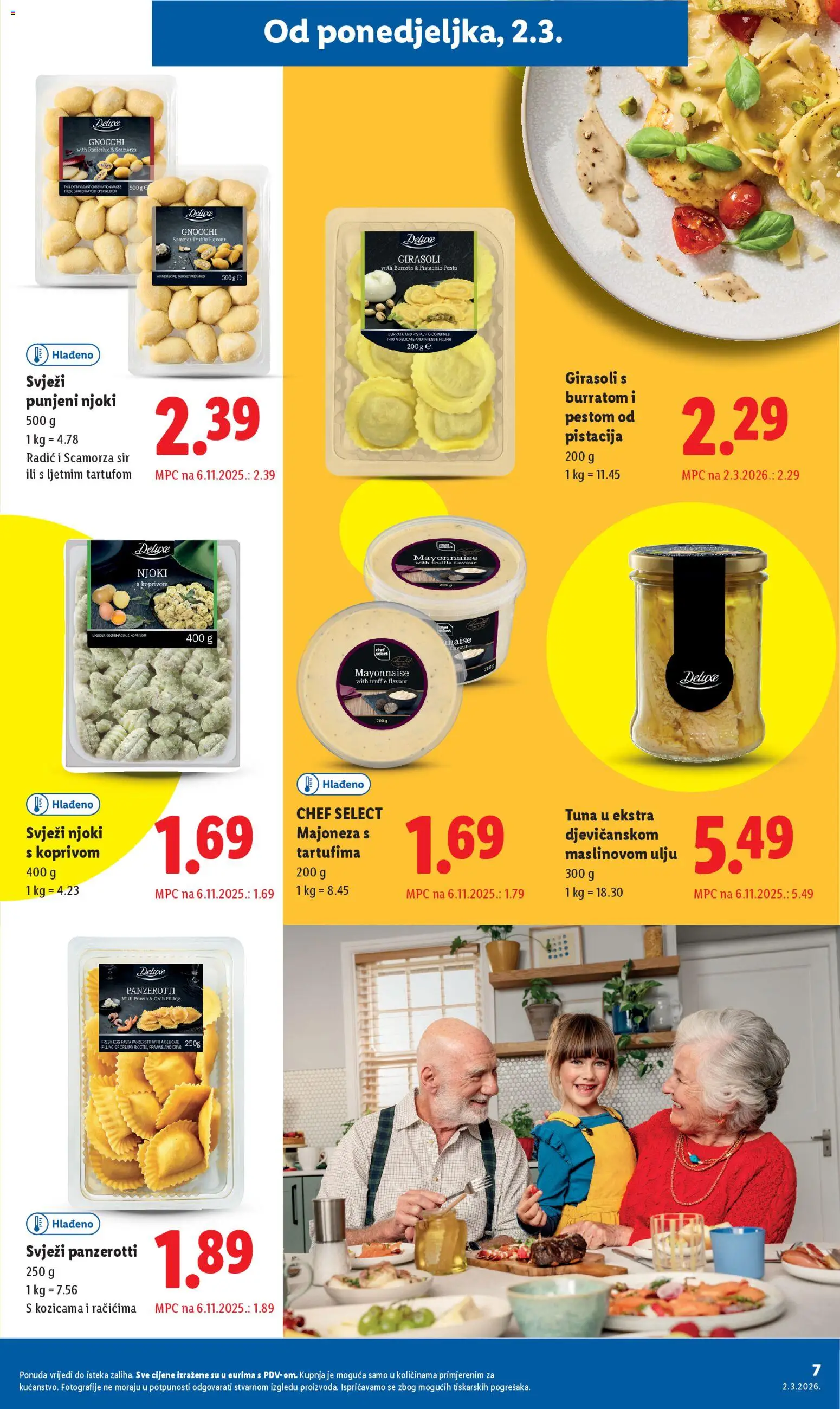 Lidl katalog | vrijedi od 02.03.2026 | Stranica: 7 | Proizvodi: Sir, Njoki, Majoneza, Tuna