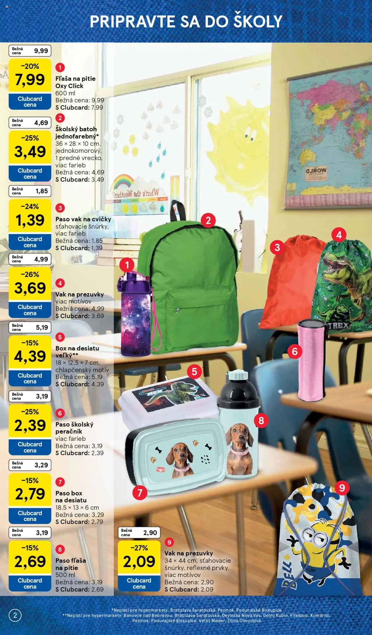 Tesco všetko pre vášho školáka │ platný od 11.08.2025 | Strana: 2 | Produkty: Peračník, Batoh