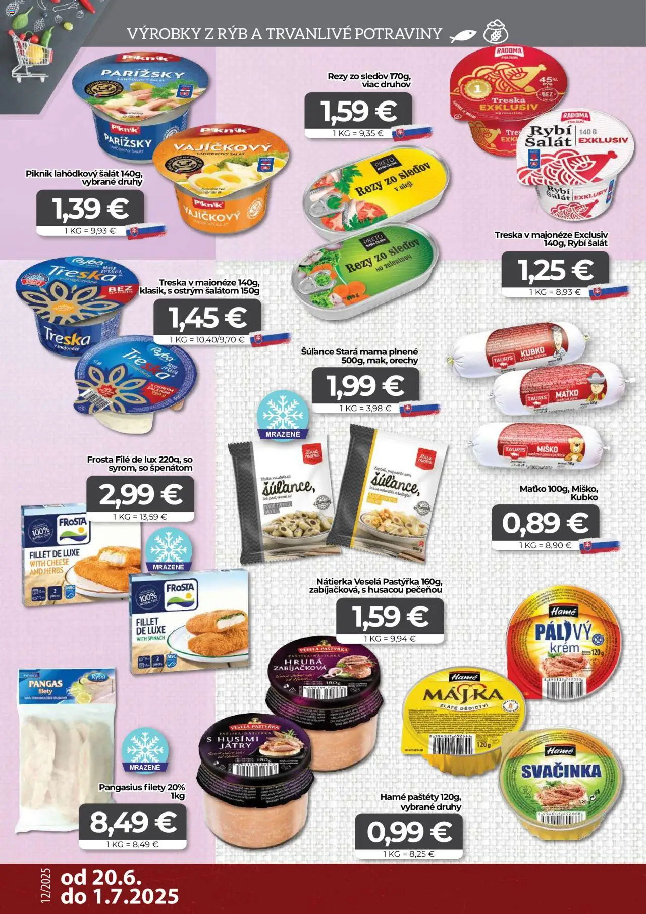 CBA Komfos leták │ platný od 20.06.2025 | Strana: 6 | Produkty: Olej, Ryba, Krém, Šalát