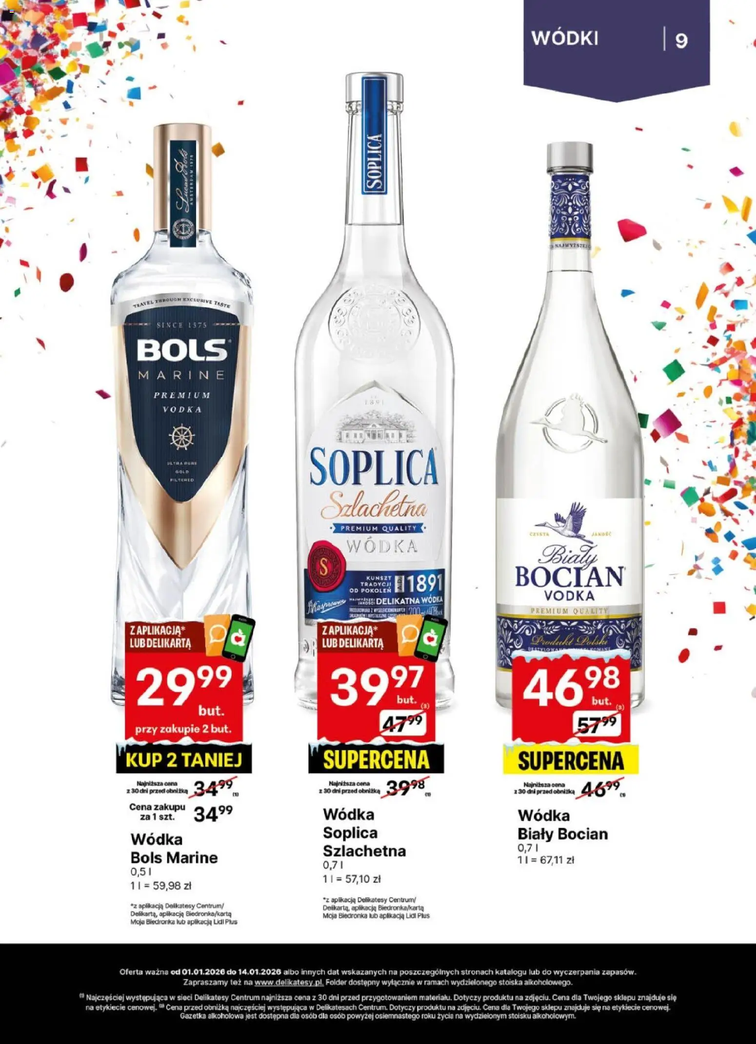Delikatesy Centrum Gazetka - DeliBarek od 01.01.2026 | Strona: 9 | Produkty: Delikatesy, Vodka, Wódka