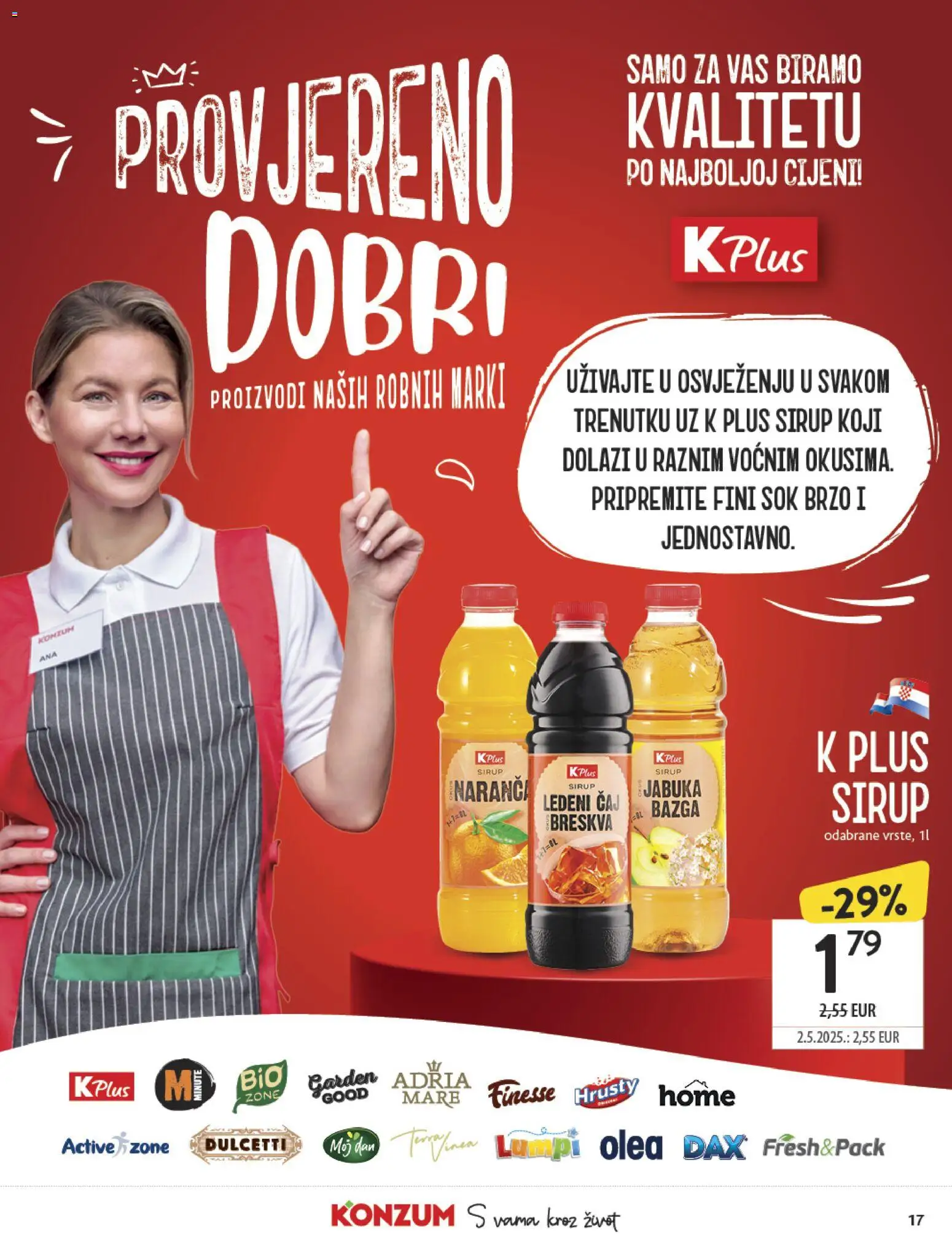 Konzum katalog | vrijedi od 05.11.2025 | Stranica: 17 | Proizvodi: Breskva, Sirup, Bazga, Jabuka