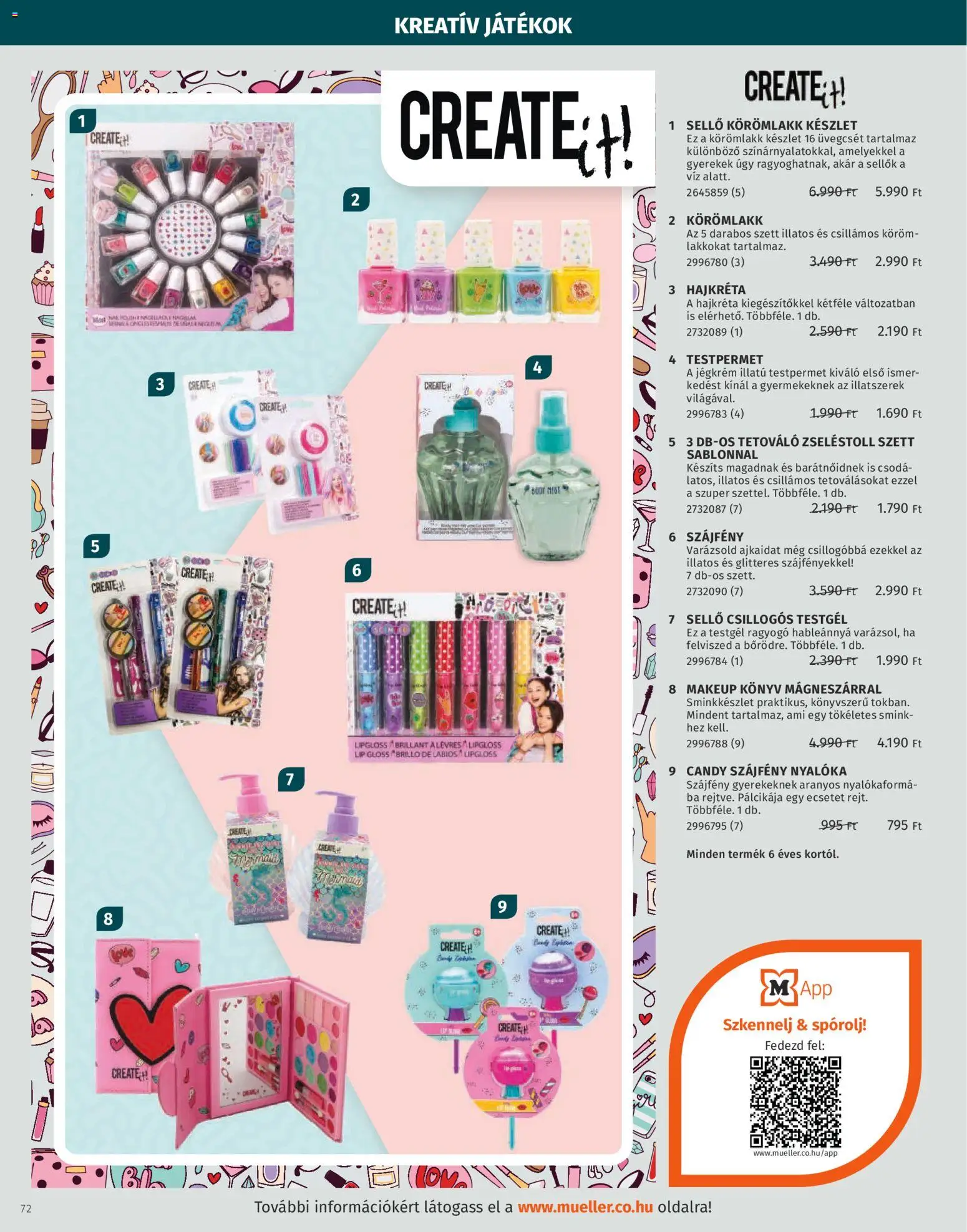Müller akciós ujság - amely érvényes a következő dátumtól: 27.10.2025 | Oldal: 72 | Termékek: Nyalóka, Játékok, Smink, Jégkrém