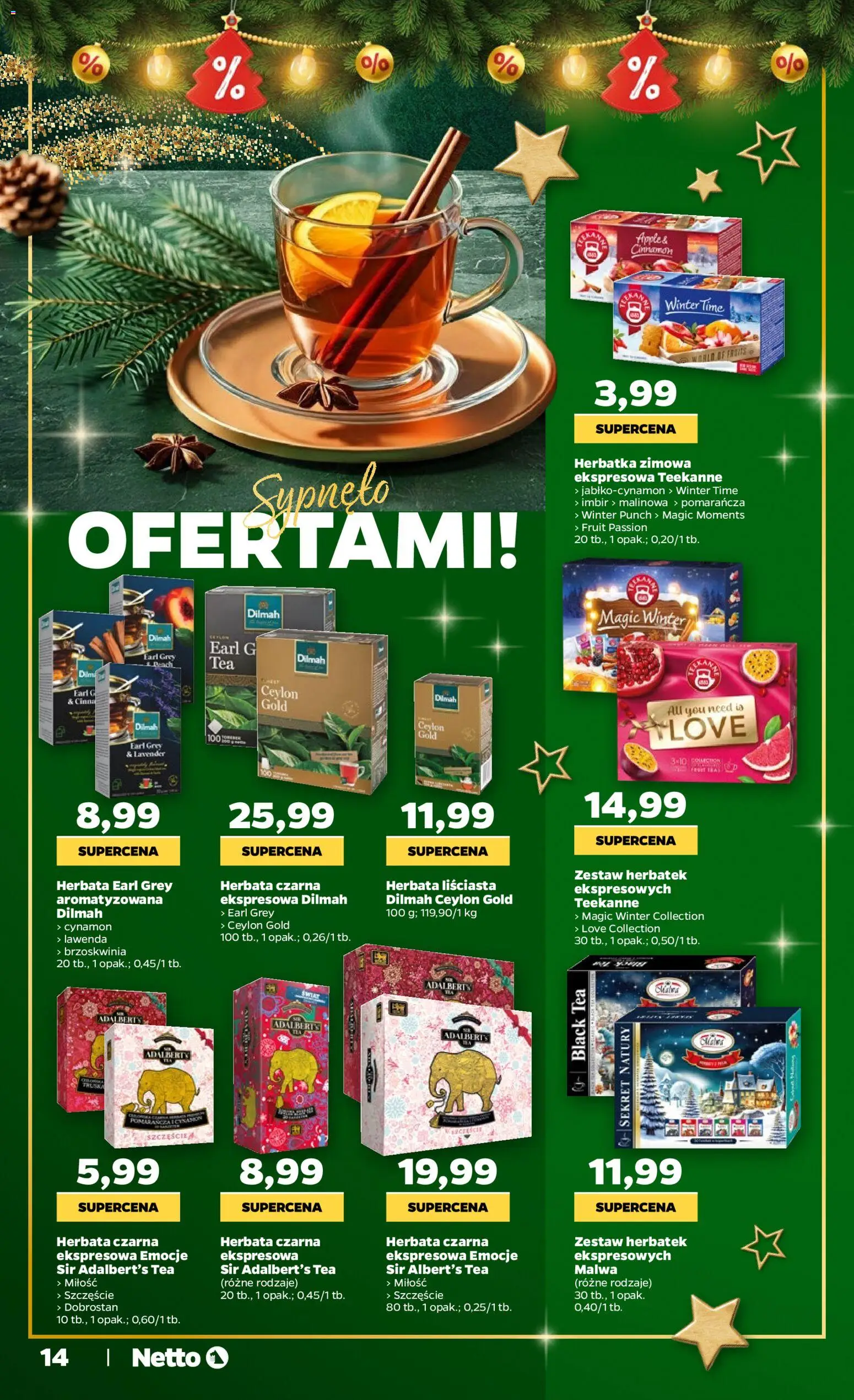 Netto gazetka - Świąteczne jedzenie od 04.12.2025 | Strona: 14 | Produkty: Imbir, Herbata liściasta, Herbata earl grey, Sir adalbert's tea