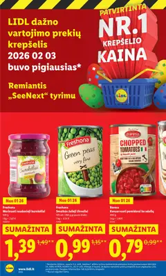 LIDL leidinys galioja nuo 23.03.2026 | Puslapis: 40 | Prekių: Konservuoti pomidorai, Krepšelis, Pomidorai, Žirneliai